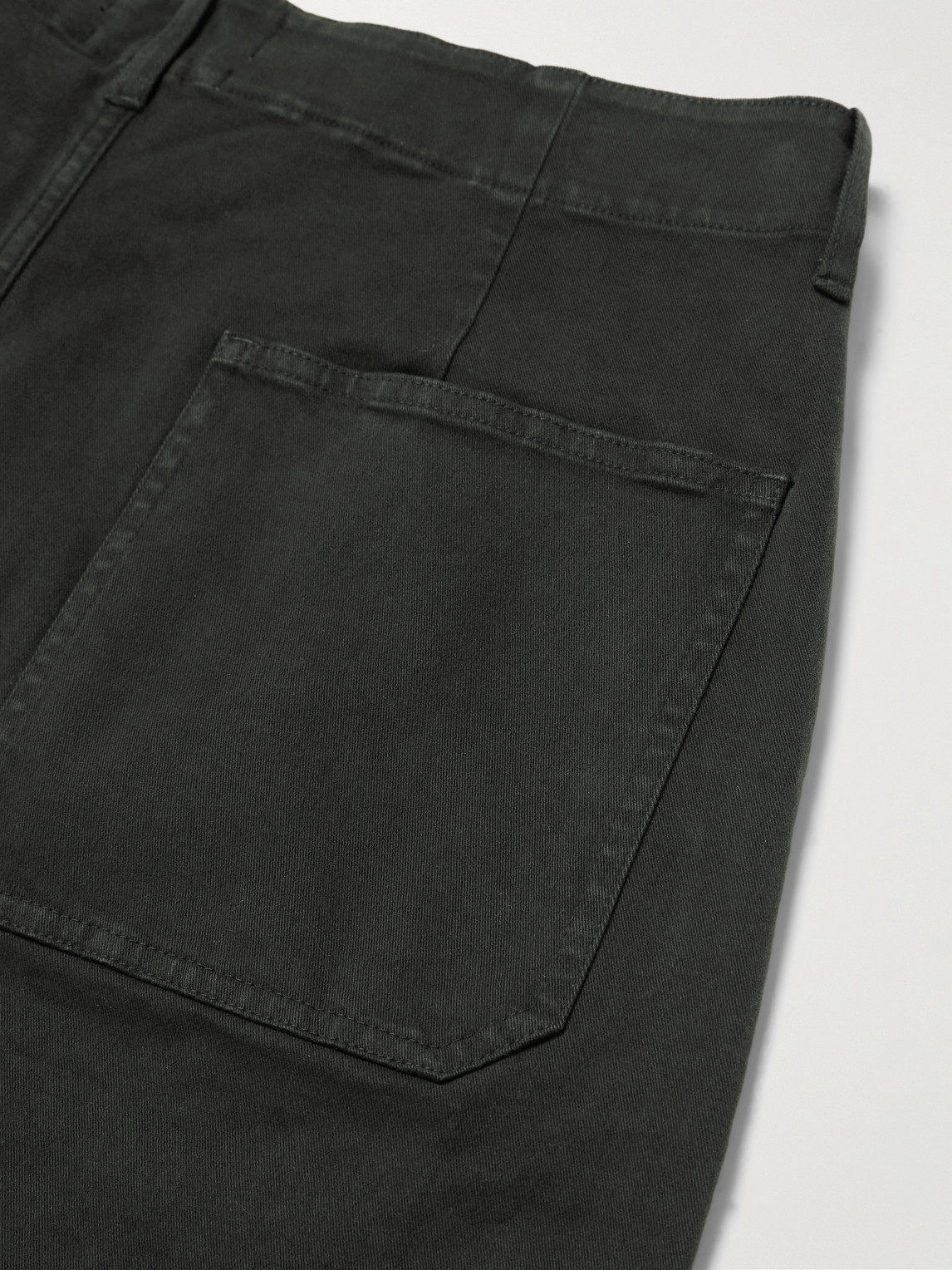 Frame Straight-leg Cotton-blend Twill Chinos In Gray
