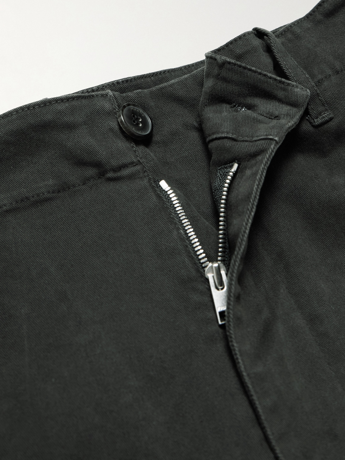 Frame Straight-leg Cotton-blend Twill Chinos In Gray