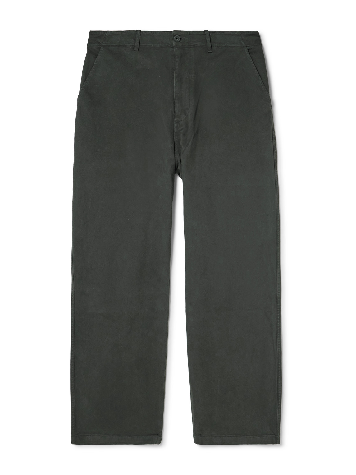 Frame Straight-leg Cotton-blend Twill Chinos In Gray