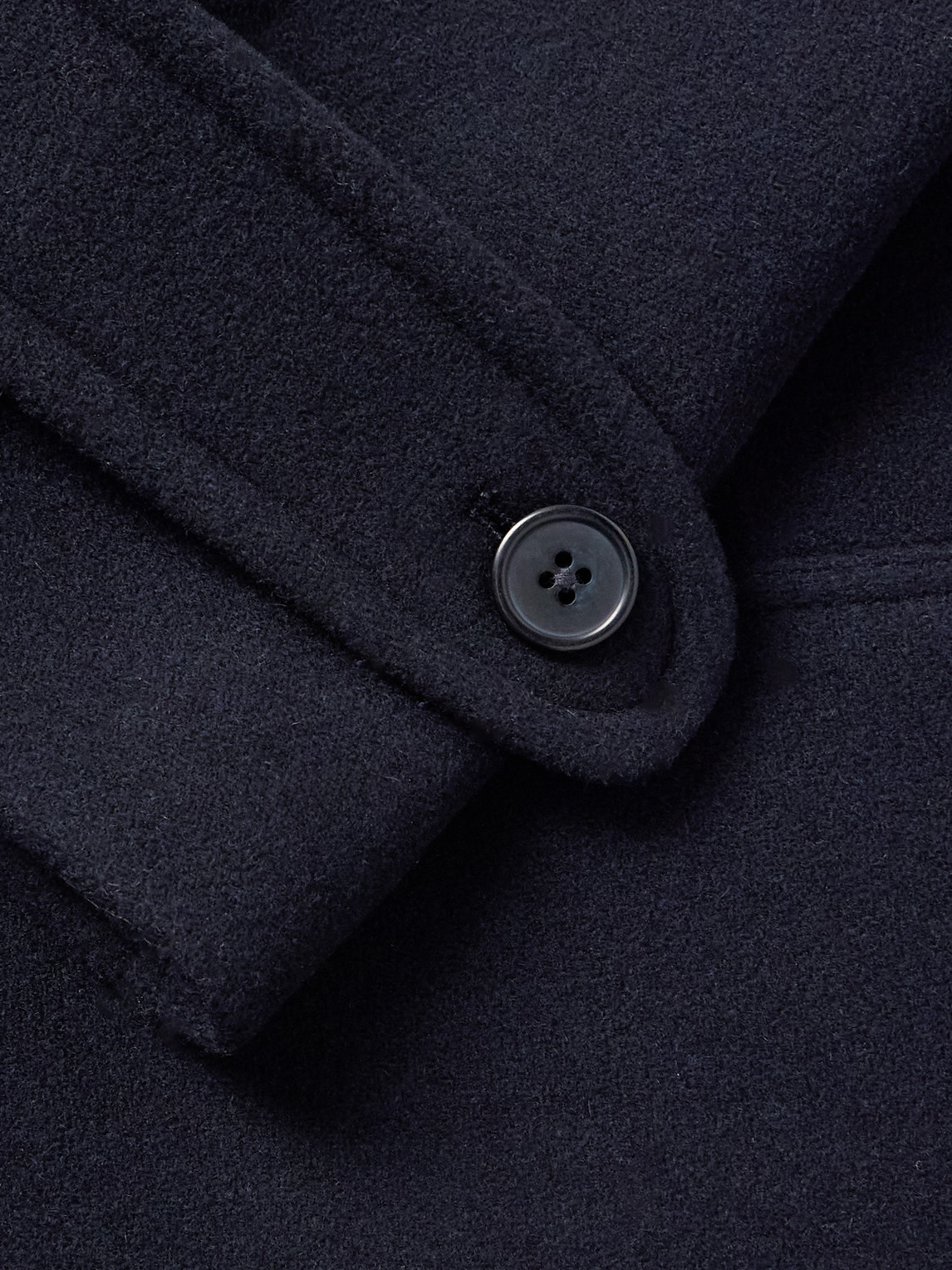 Officine Generale Pat Double-breasted Wool-blend Peacoat In Blue