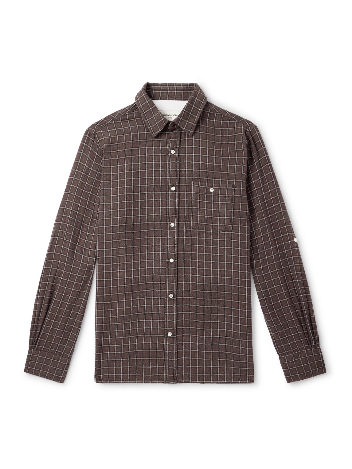 Officine Générale Younes Checked Cotton-Flannel Shirt