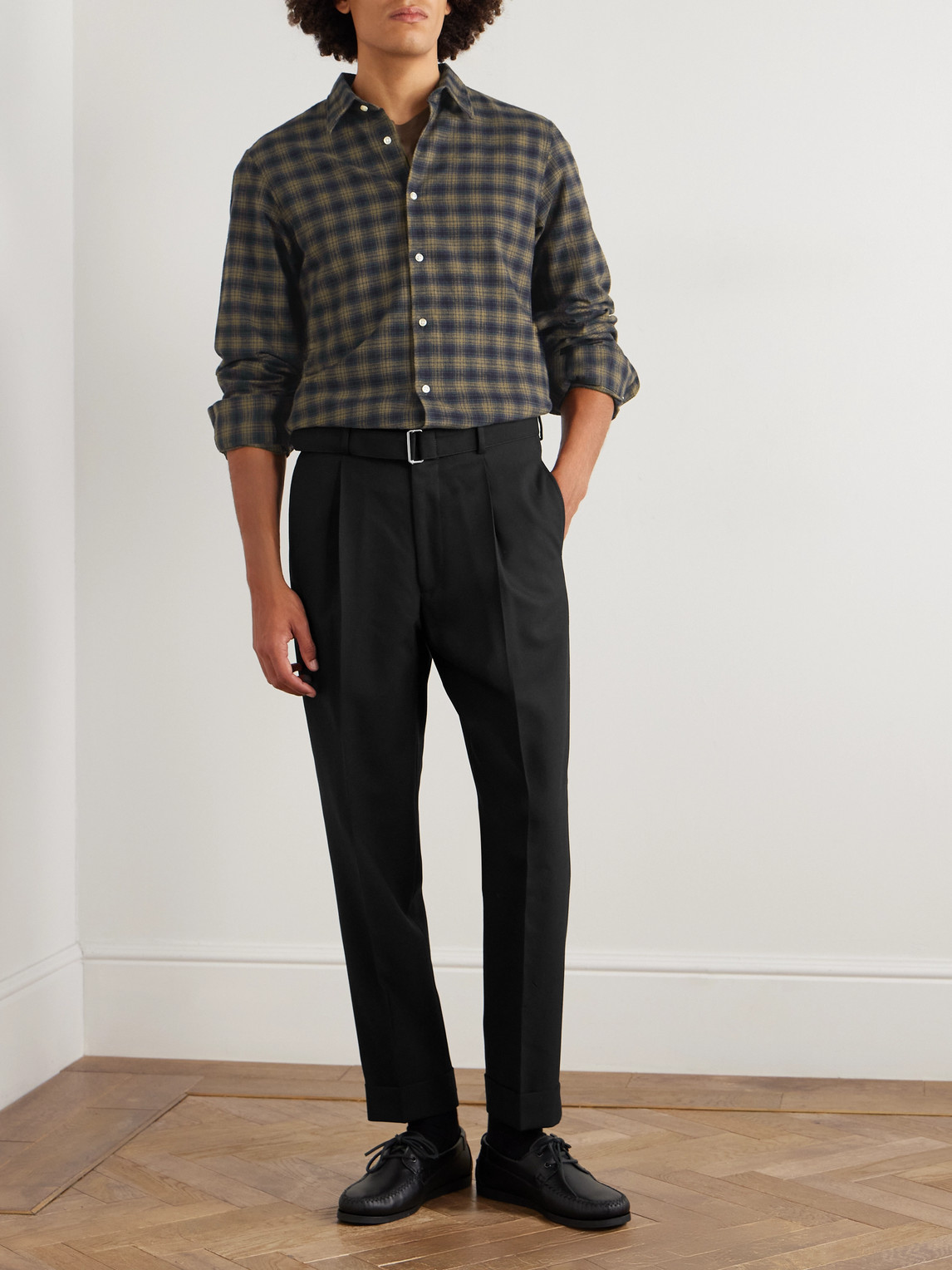 Officine Generale Giacomo Checked Cotton And Linen-blend Flannel Shirt In Multi