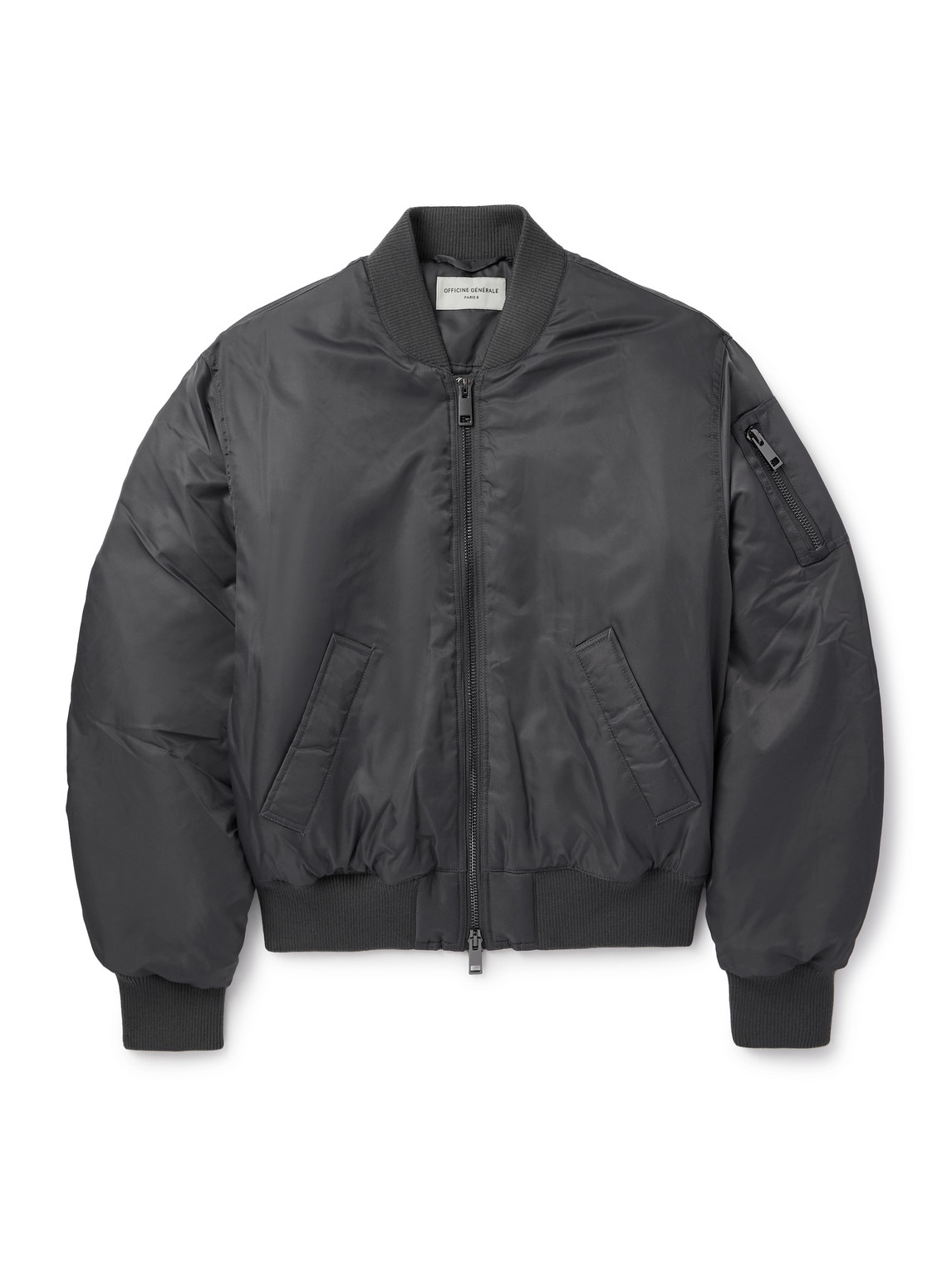 Officine Generale Javier Shell Bomber Jacket In Black