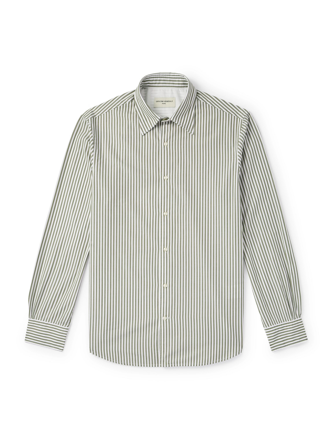 Officine Générale Giacomo Striped Cotton-Poplin Shirt