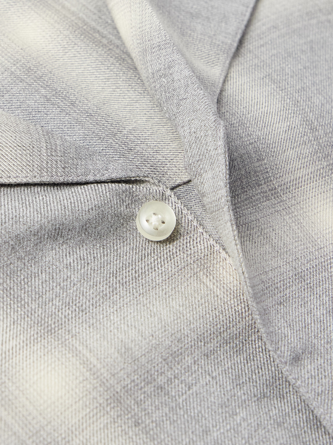 Officine Generale Eren Camp-collar Checked Ramie Shirt In Gray