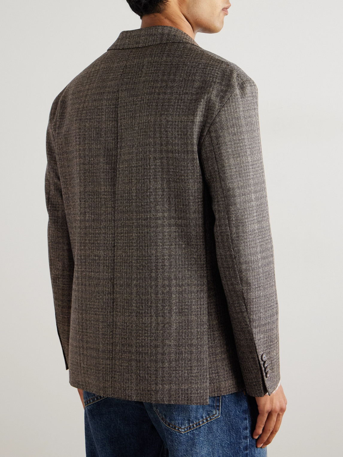 Officine Generale Michel Checked Virgin Wool Suit Jacket In Multi