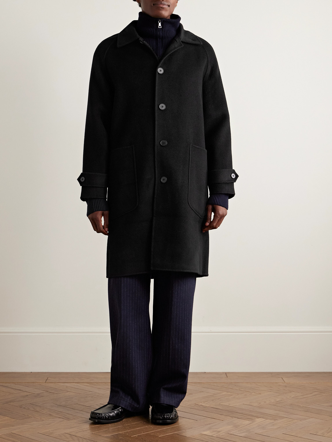 Officine Generale Bryce Wool-felt Coat In Black