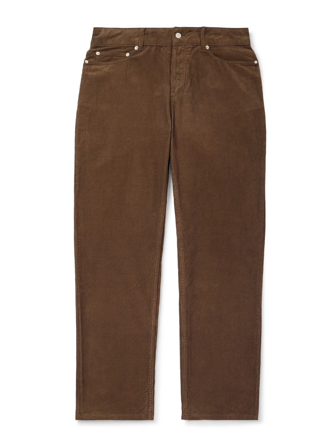 Officine Generale James Slim-fit Straight-leg Cotton-corduroy Trousers In Green
