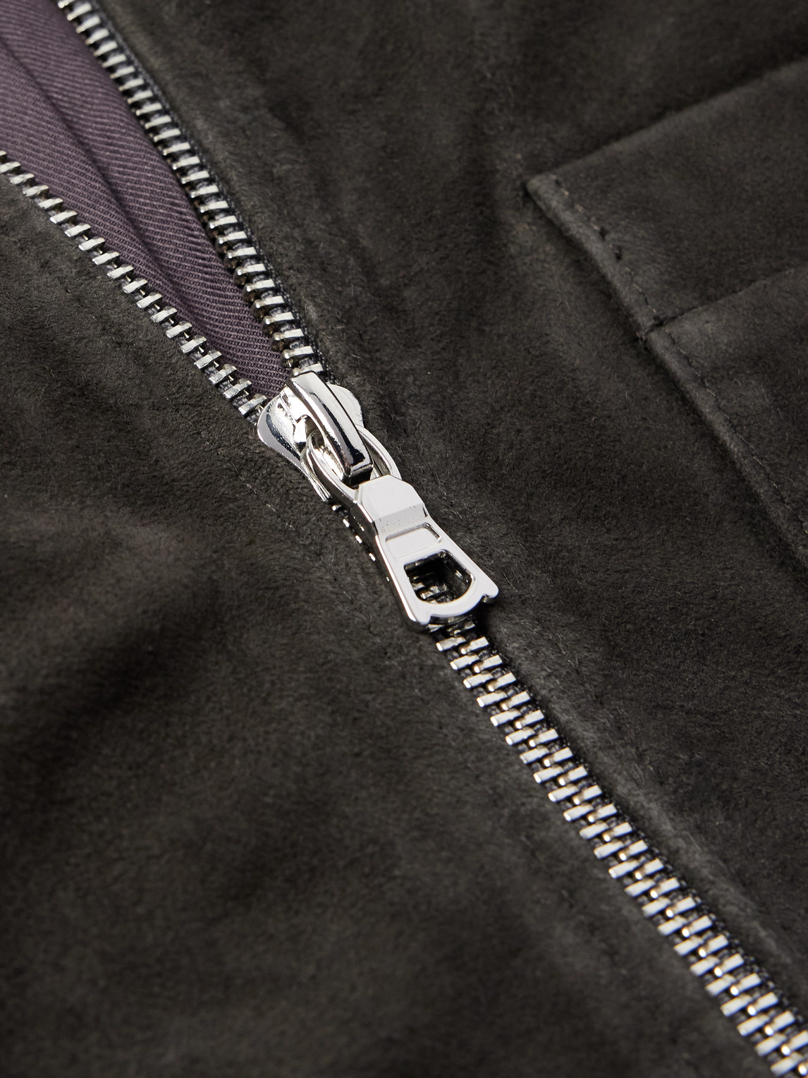 Officine Generale Sid Suede Overshirt In Brown