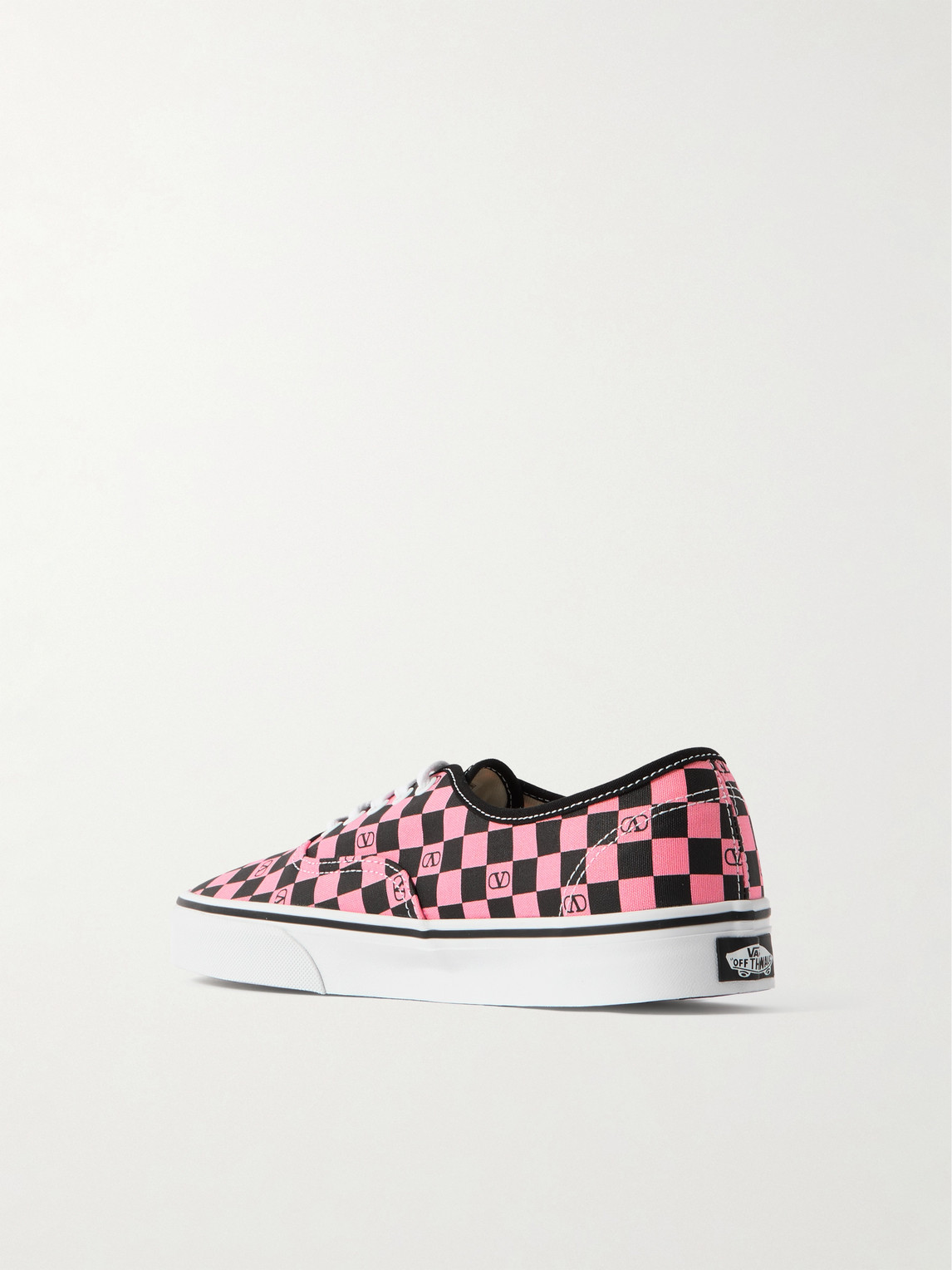 Valentino Garavani And Vans Low-top Trainer In Fabric With Vlogo Checkerboard Print In Pink