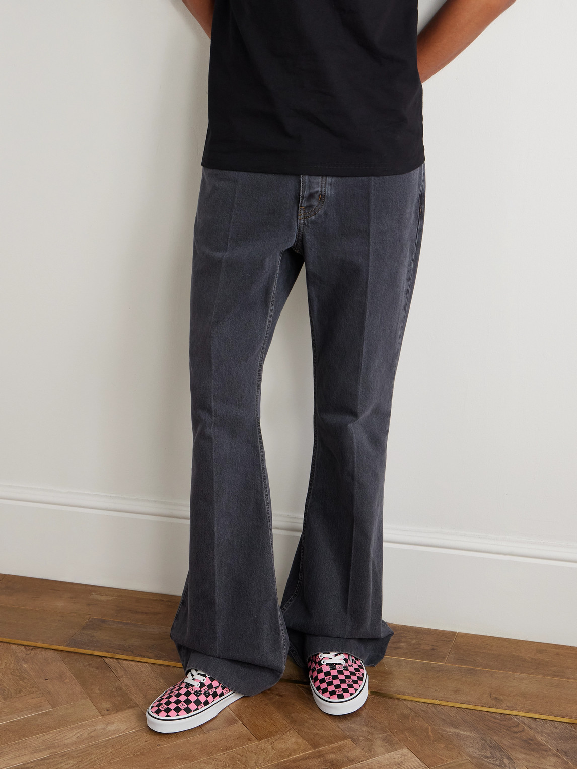 Valentino Garavani And Vans Low-top Trainer In Fabric With Vlogo Checkerboard Print In Pink