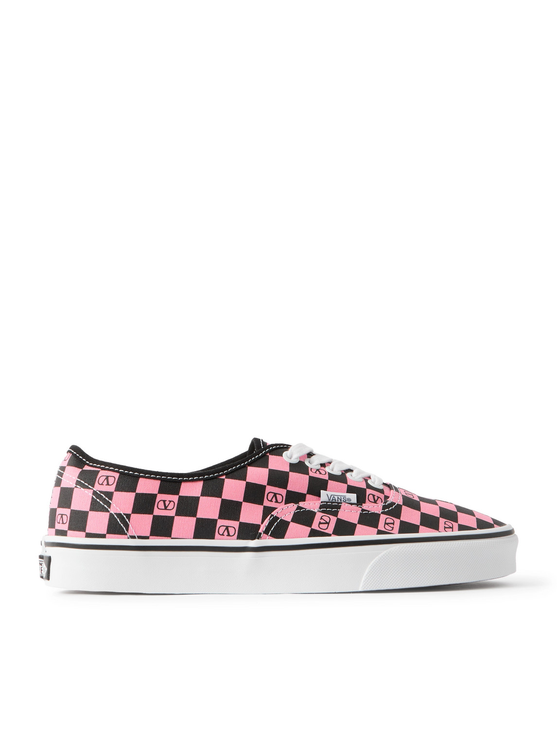 Valentino Garavani And Vans Low-top Trainer In Fabric With Vlogo Checkerboard Print In Pink