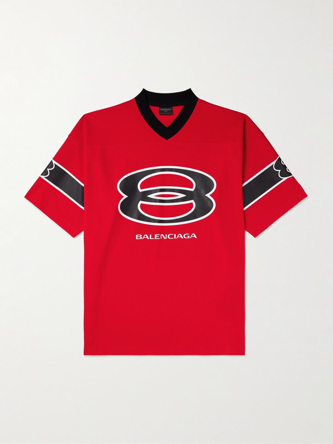Balenciaga Balenciaga - American Football Oversized Printed Piqué T-Shirt - Men - Red - 1 aus 100% Polyester in Red