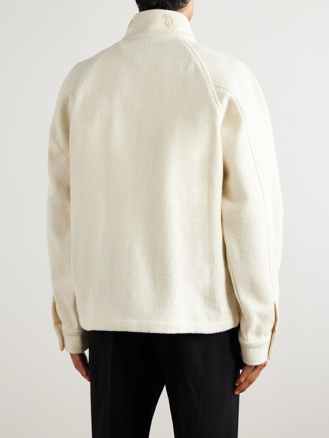  Kartik Research - Embellished Wool Harrington Jacket - Men - Neutrals - S 