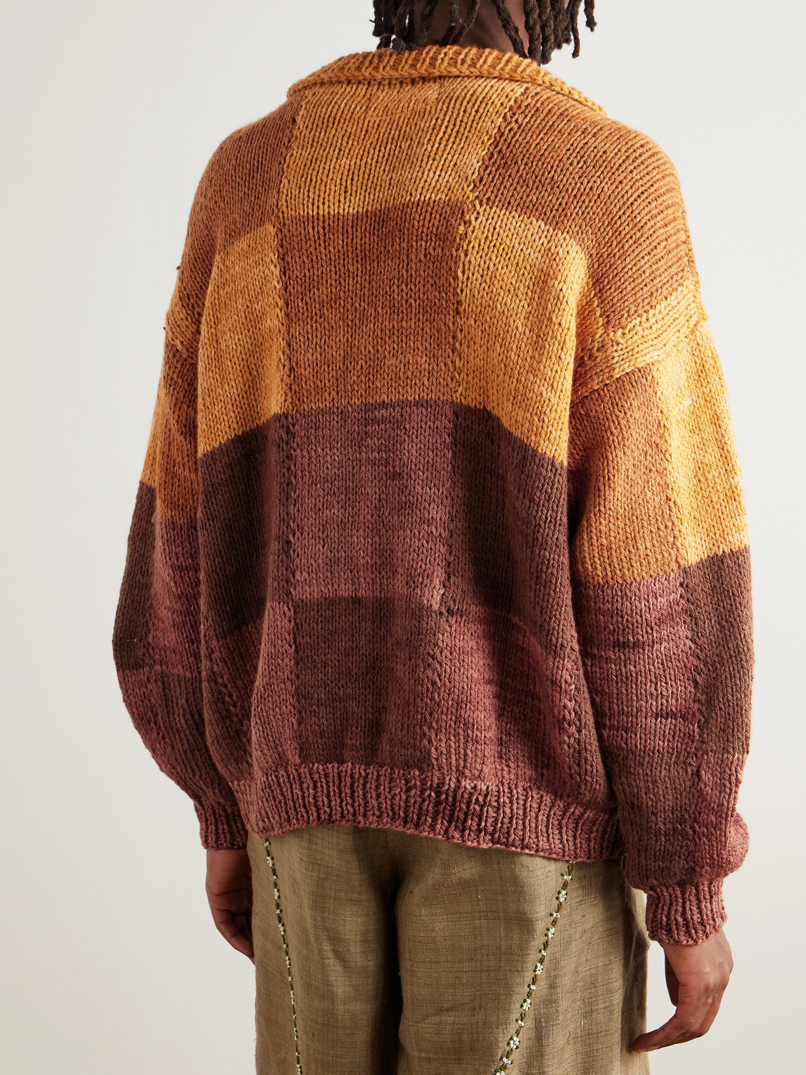  Kartik Research - Jacquard-knit Wool Sweater - Men - Orange - S 