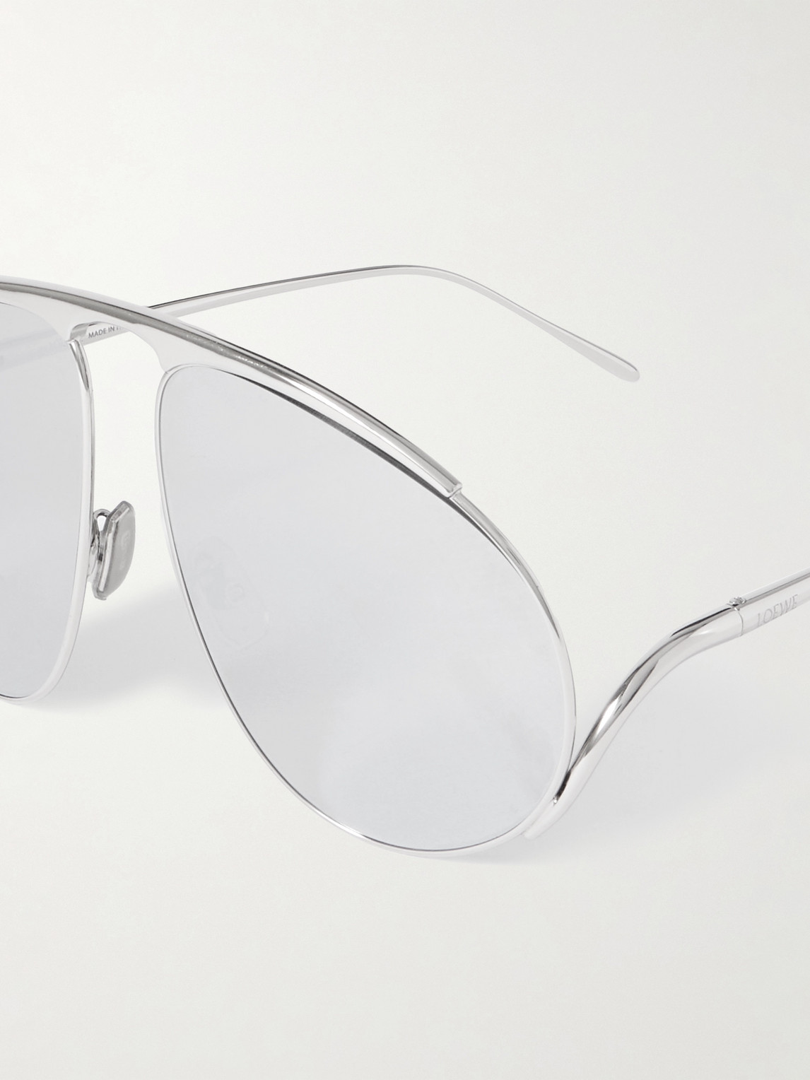 Loewe Aviator-style Silver-tone Sunglasses In Gray