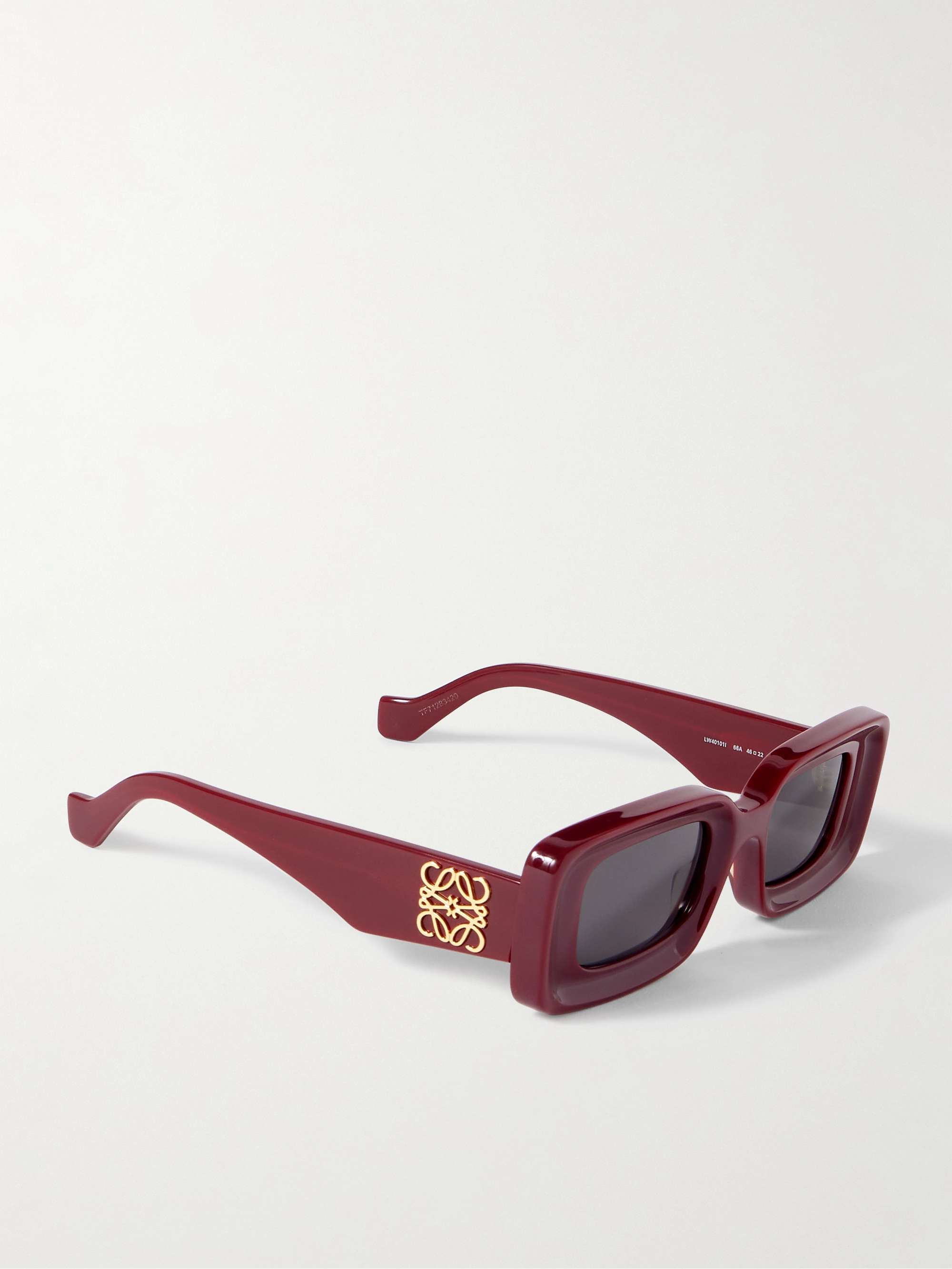 LOEWE EYEWEAR نظارات شمسية بإطار مستطيل من الأسيتات بنقشة صدفة السلحفاة مزينة بشعار العلامة المتداخل