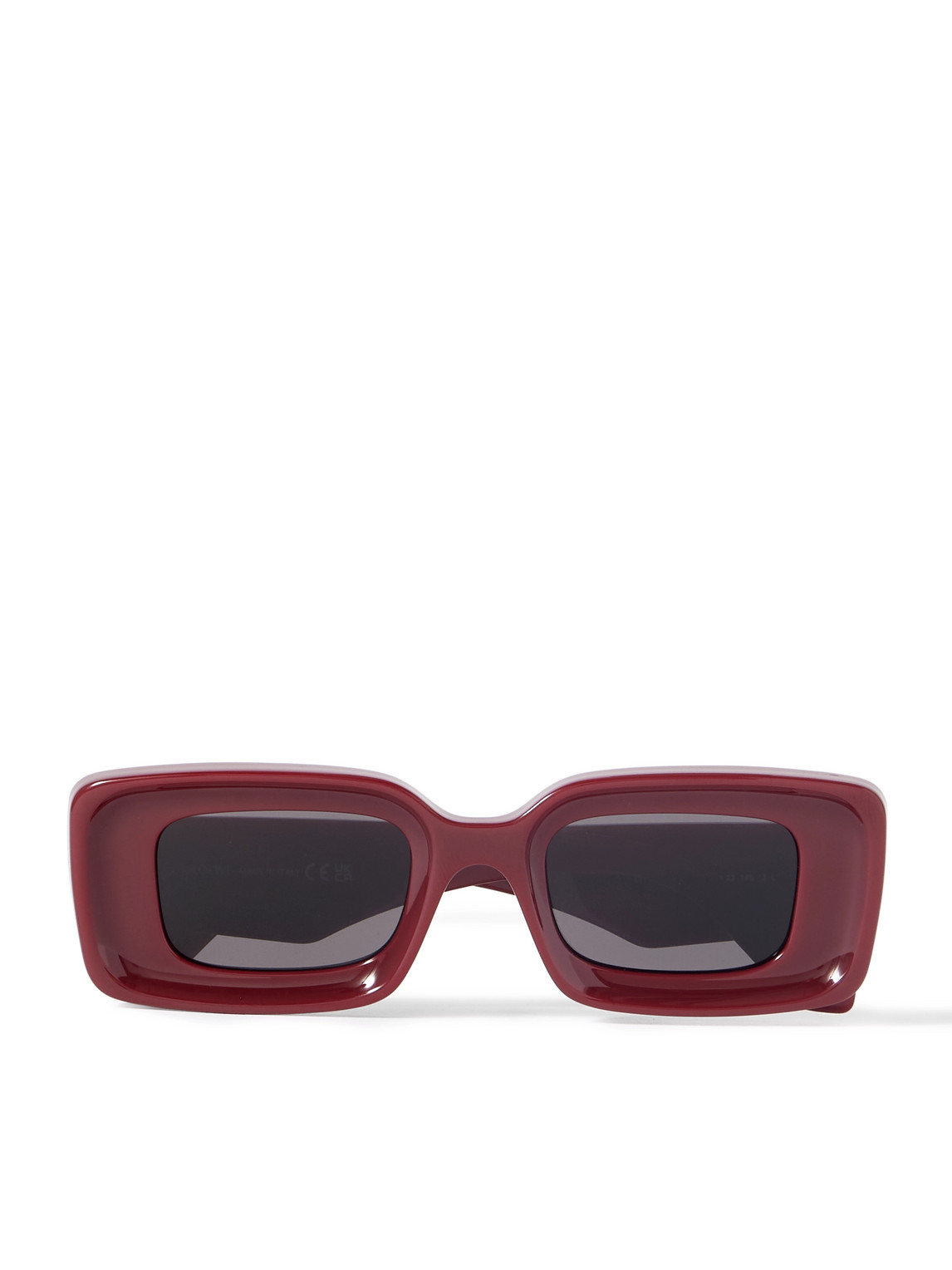 Loewe Anagram Rectangular-frame Acetate Sunglasses In Red