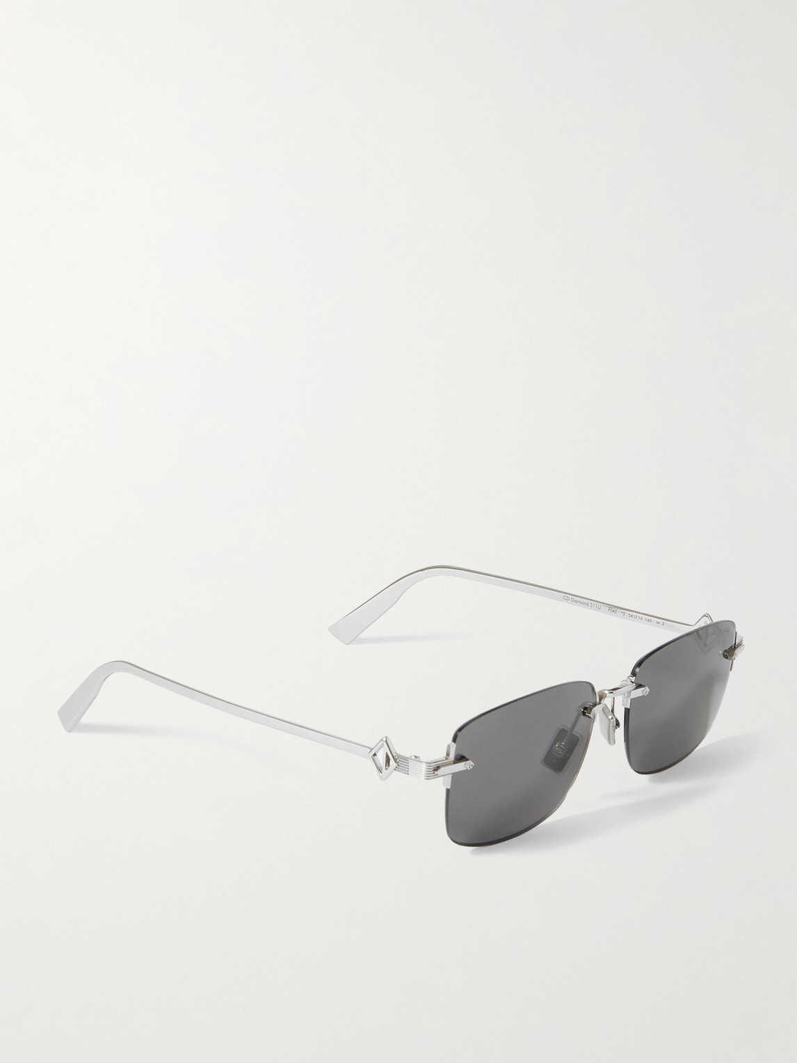 Dior Cd Diamond S11u Rectangular-frame Rimless Silver-tone Sunglasses