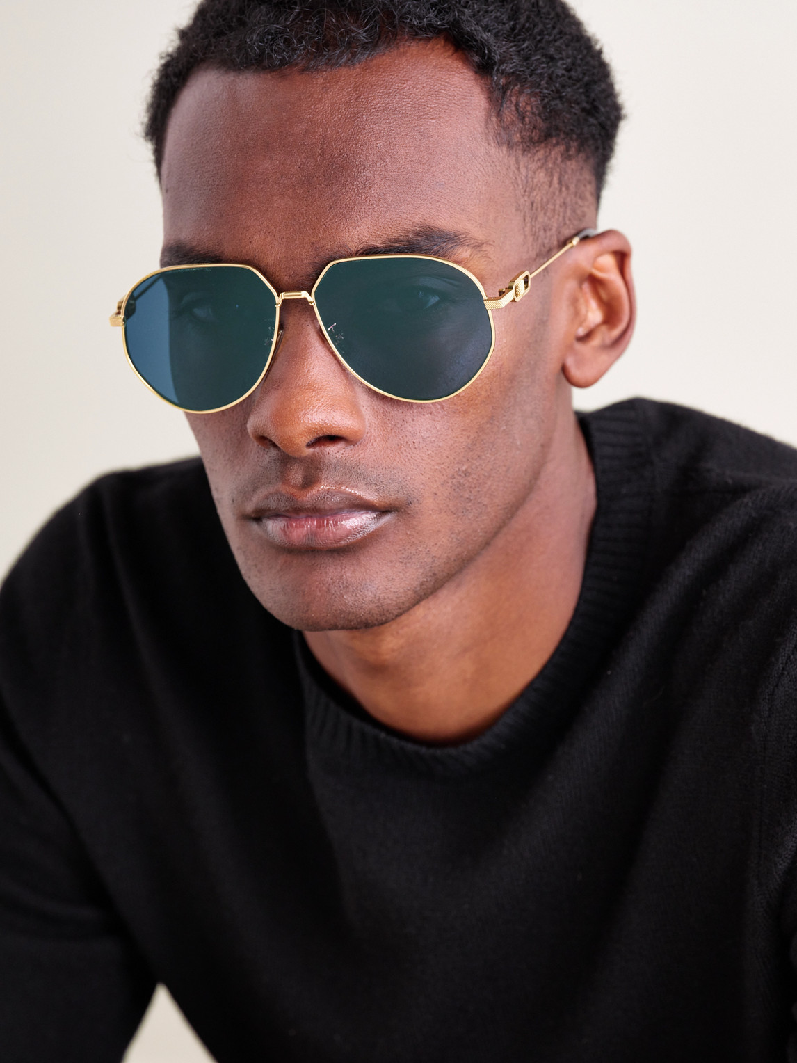 Dior Cd Link A1u Round-frame Gold-tone Sunglasses