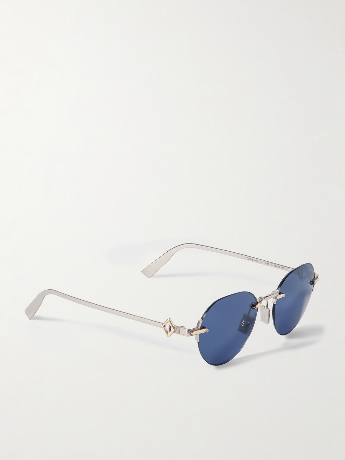 Dior Cd Diamond R5u Round-frame Rimless Silver- And Gold-tone Sunglasses