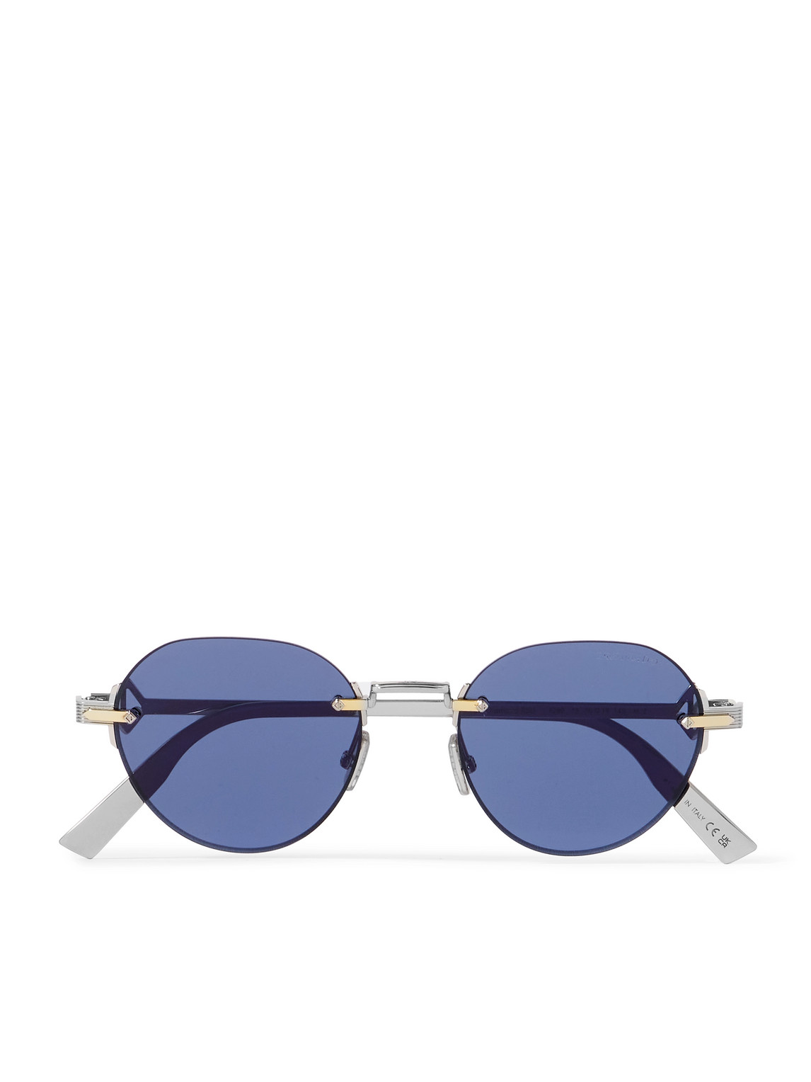 Dior Cd Diamond R5u Round-frame Rimless Silver- And Gold-tone Sunglasses