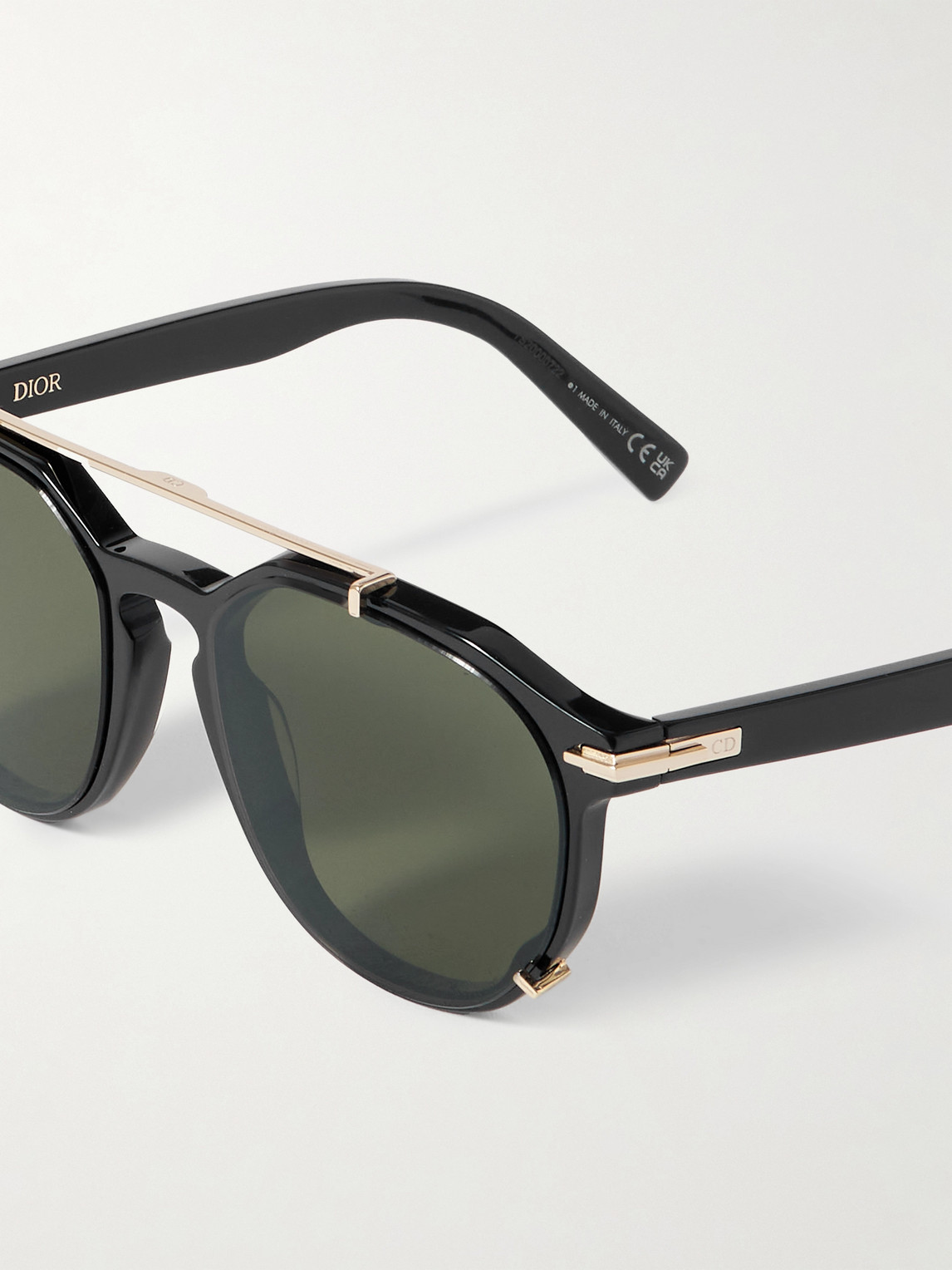 Dior Blacksuit Ri Aviator-style Acetate And Gold-tone Sunglasses In Black