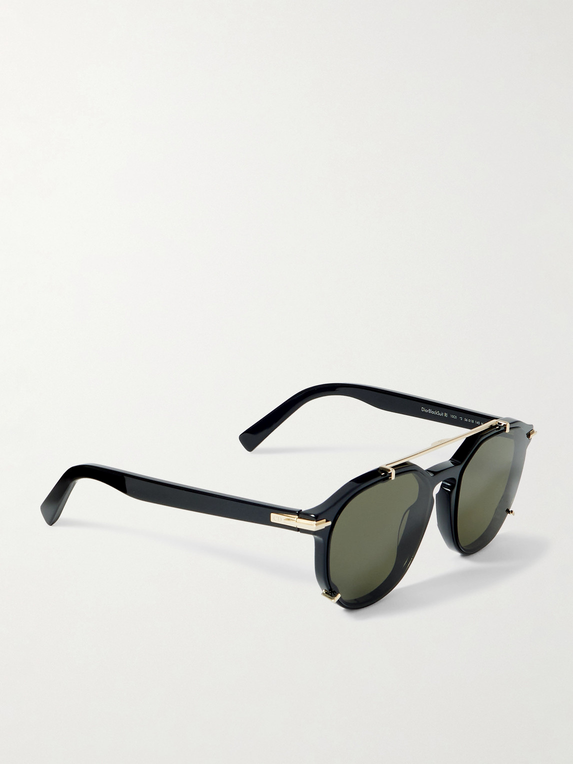 Dior Blacksuit Ri Aviator-style Acetate And Gold-tone Sunglasses In Black