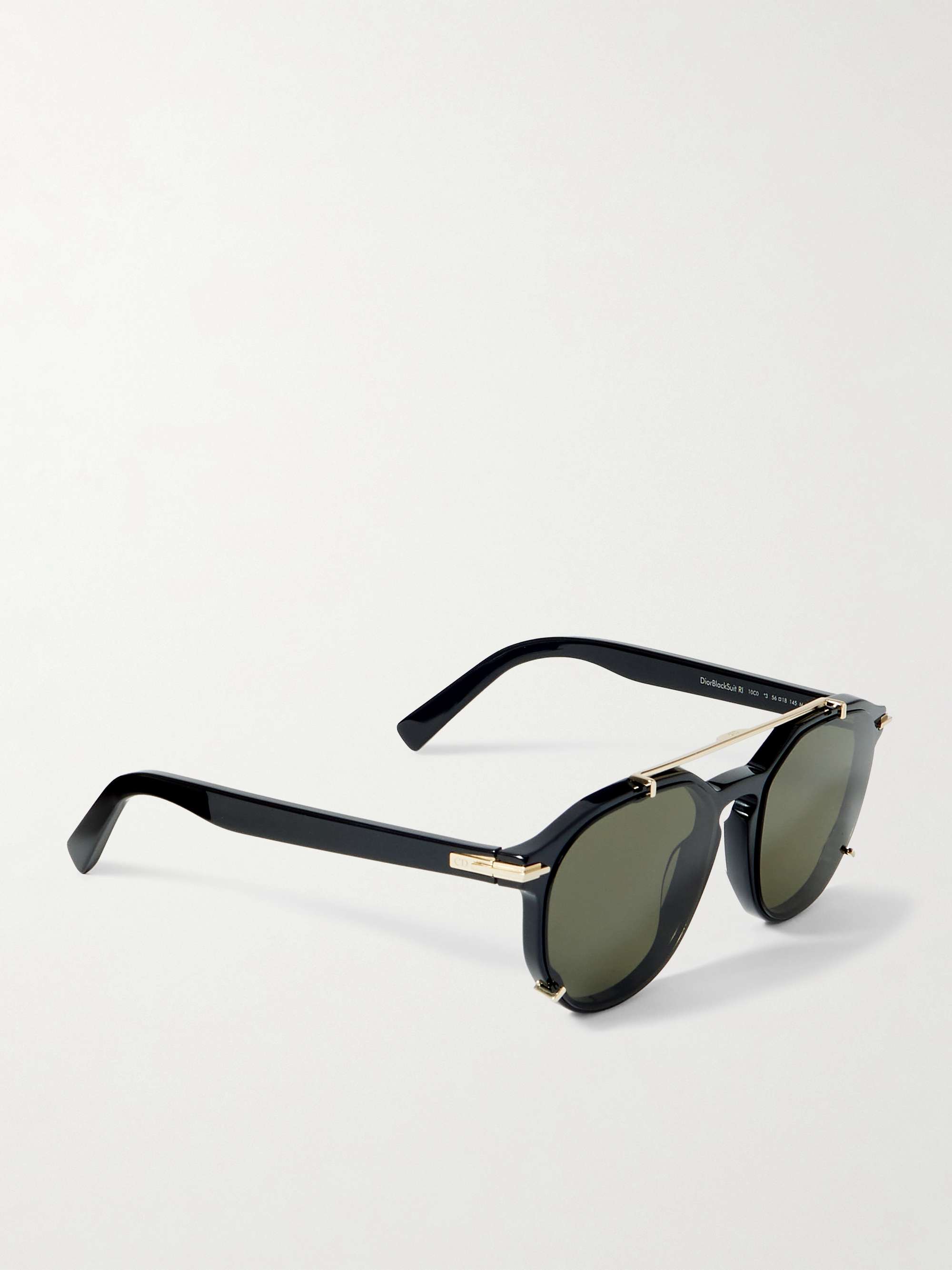DIOR EYEWEAR DiorBlackSuit RI Round-Frame Acetate and Silver-Tone Sunglasses