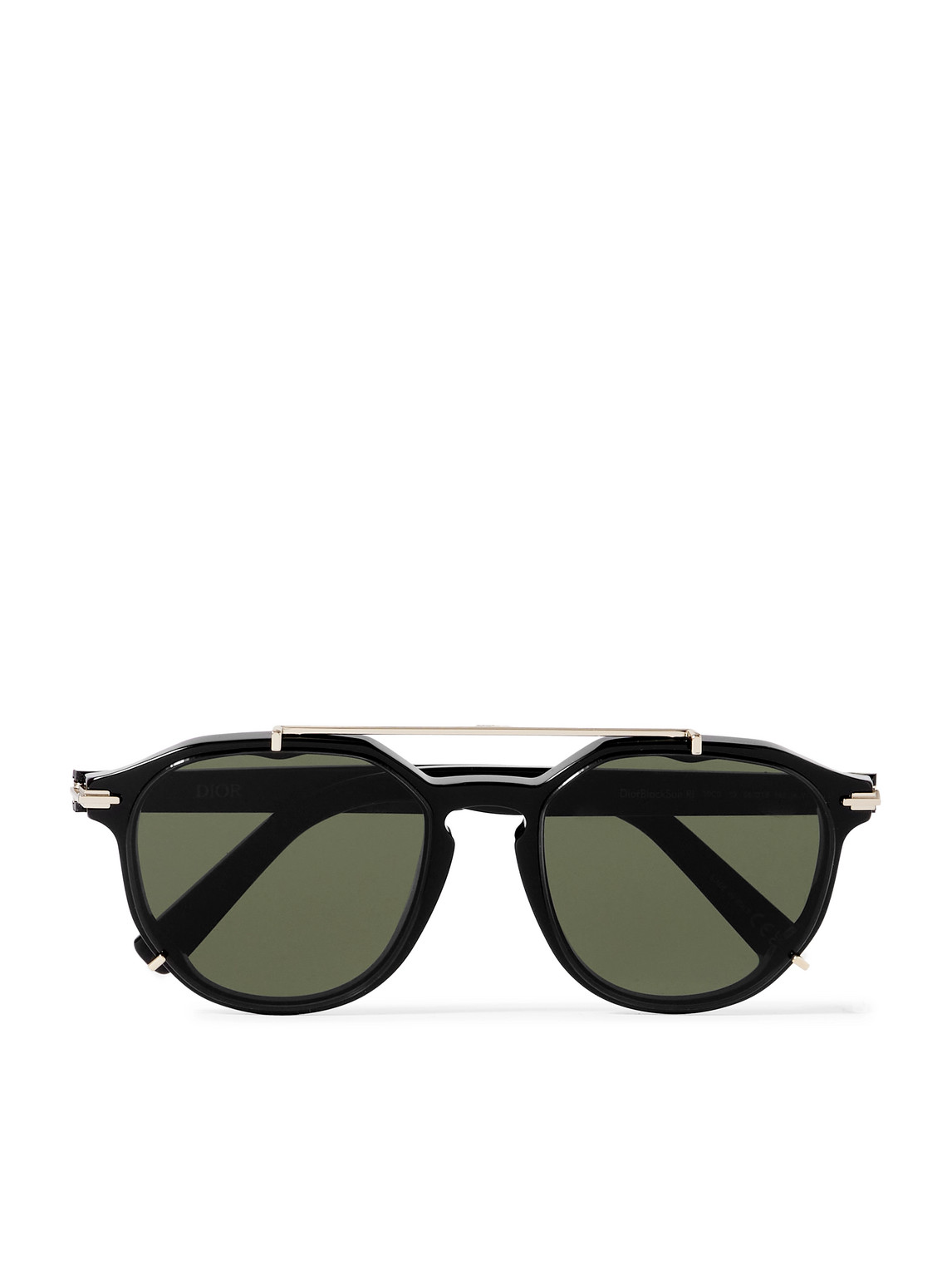 Dior Blacksuit Ri Aviator-style Acetate And Gold-tone Sunglasses In Black
