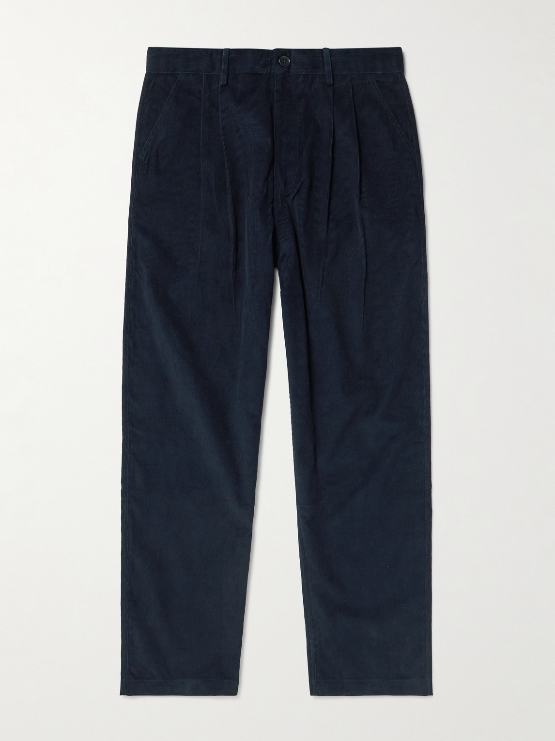 Kardo Antonio Straight-leg Embroidered Cotton-corduroy Trousers In Blue