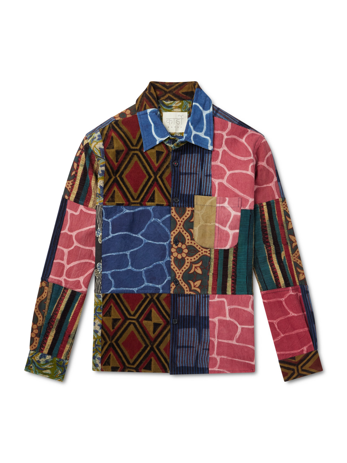 Kardo Luis Printed Patchwork Cotton Shirt In Multi