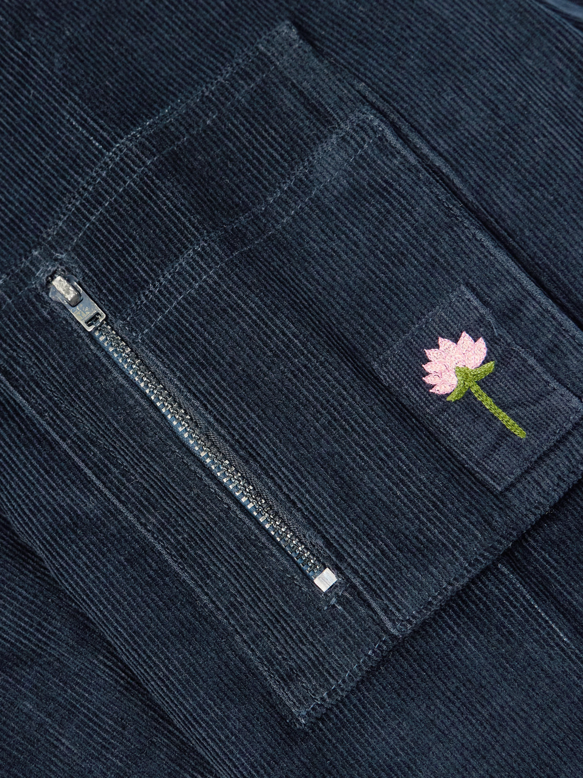 Kardo Max Logo-embroidered Cotton-corduroy Bomber Jacket In Blue