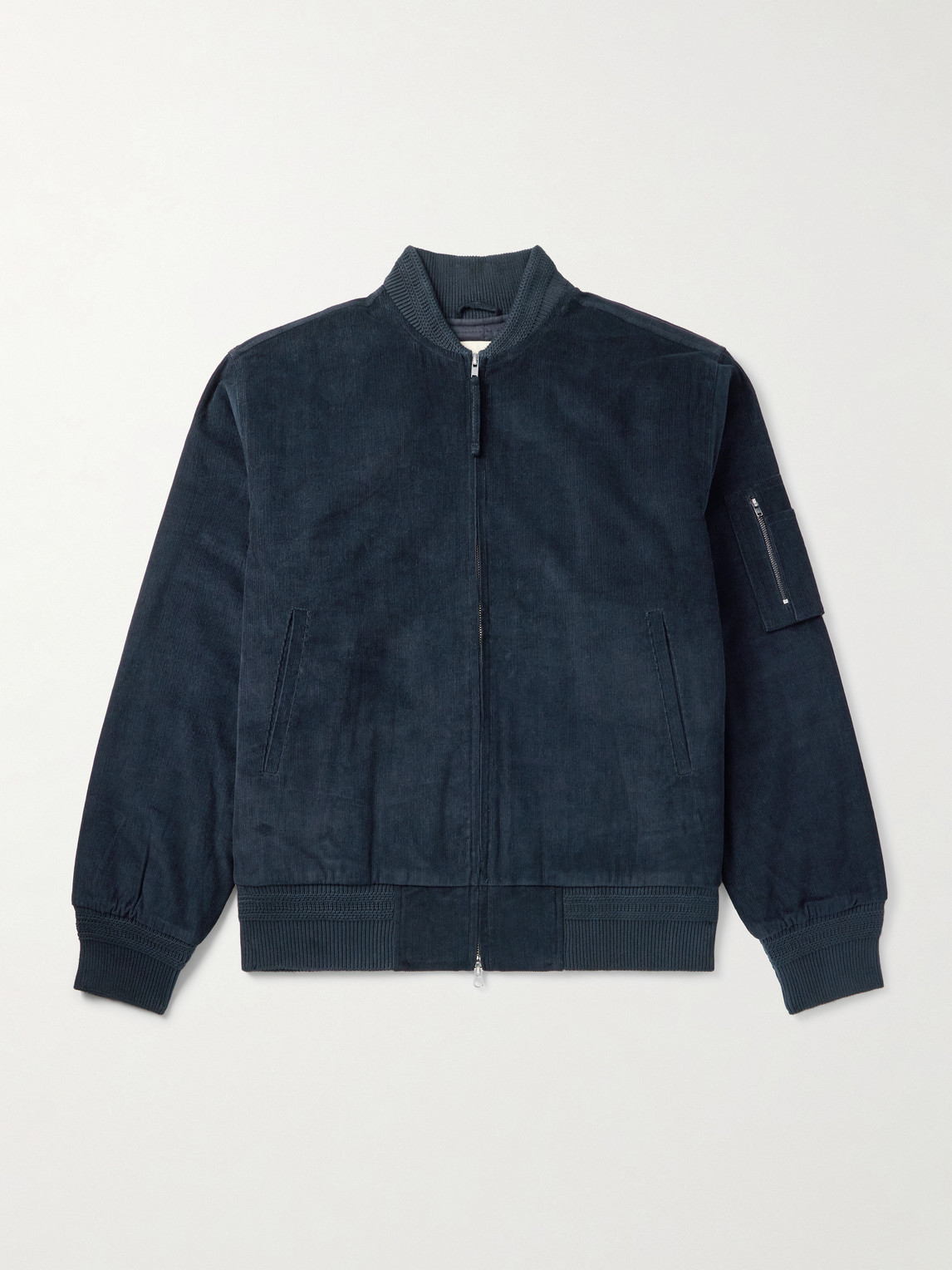 Kardo Max Logo-embroidered Cotton-corduroy Bomber Jacket In Blue