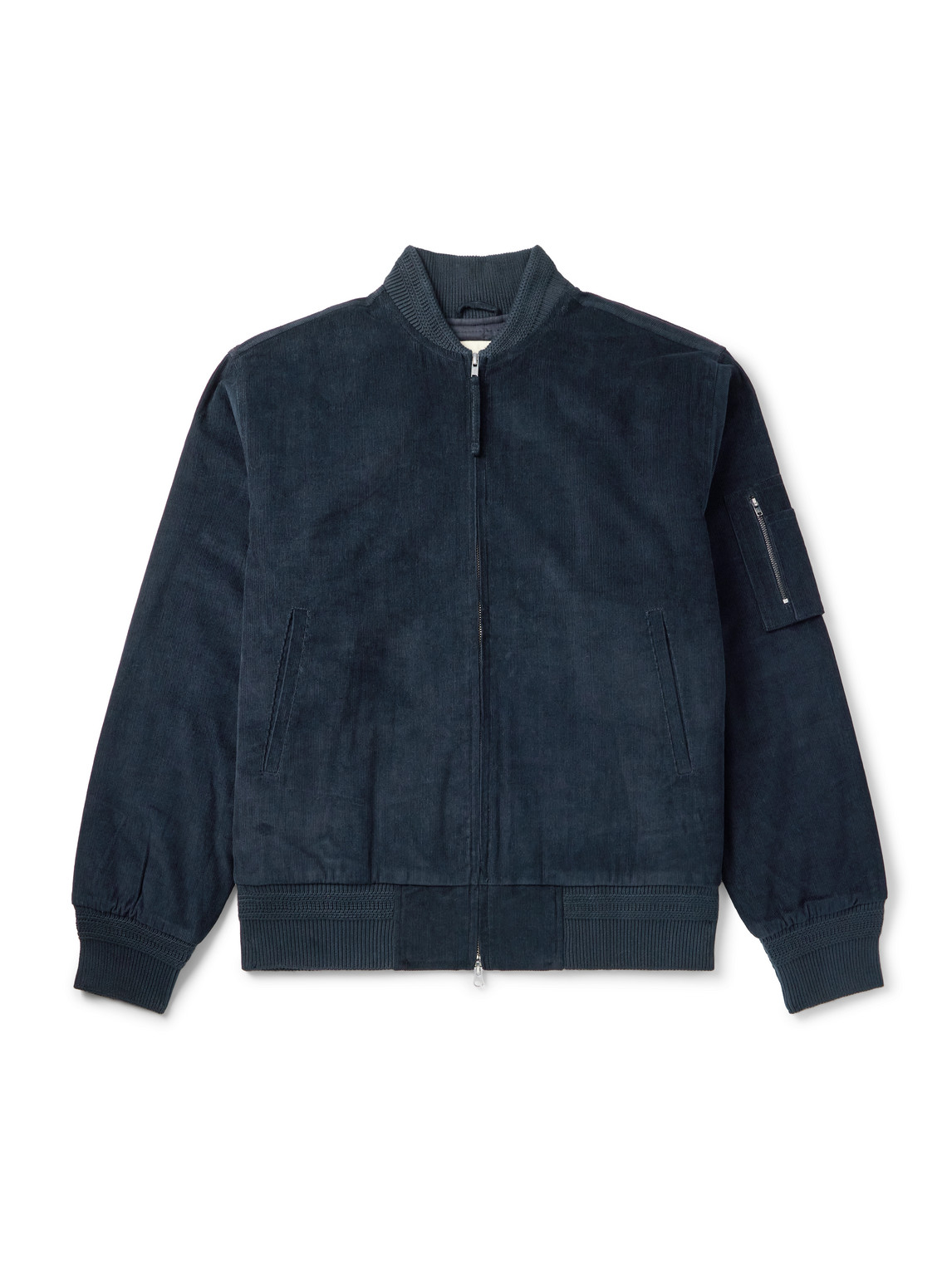 Kardo Max Logo-embroidered Cotton-corduroy Bomber Jacket In Blue