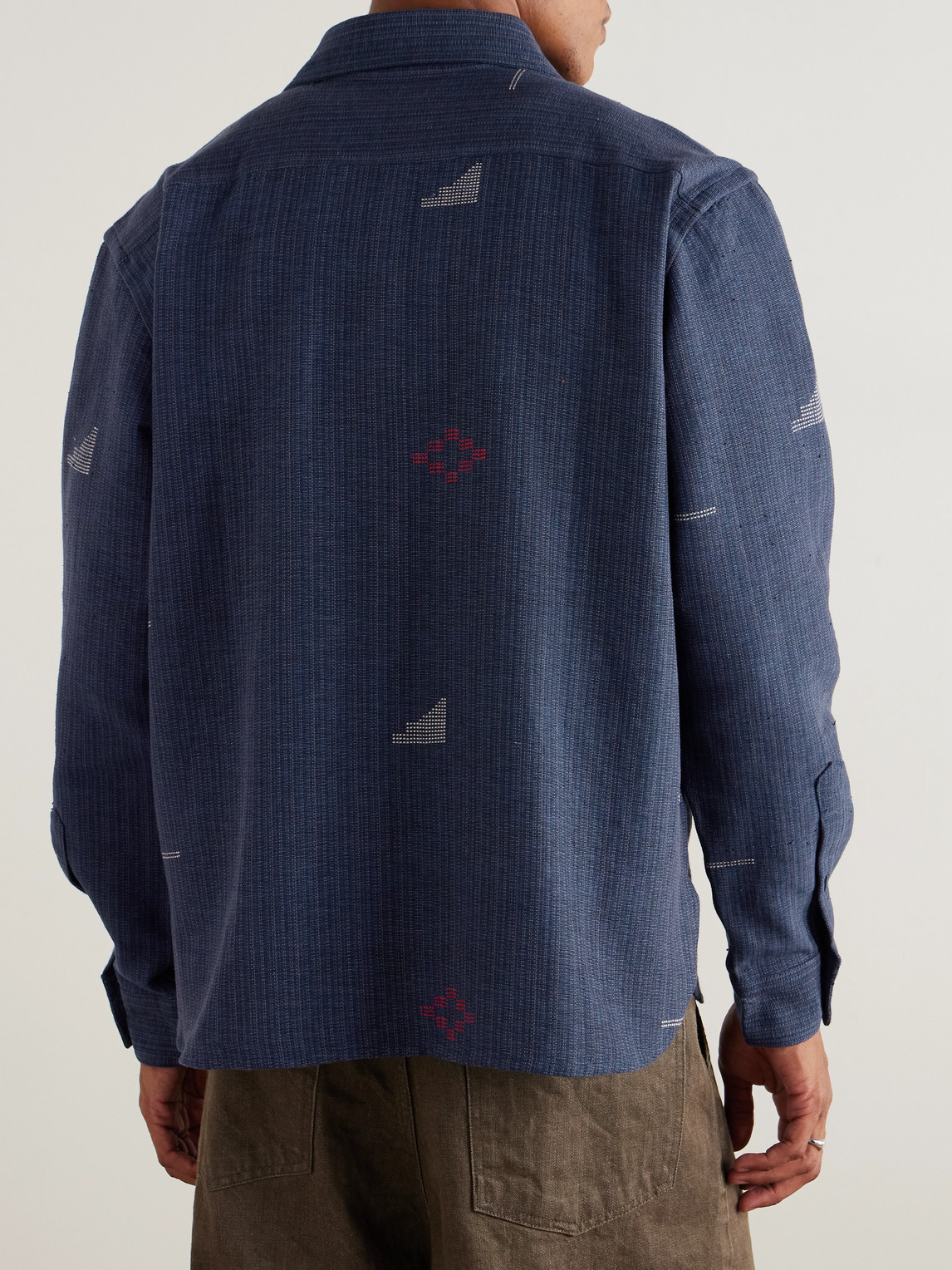  Kardo - Luis Embroidered Cotton Shirt - Men - Blue - Xl 