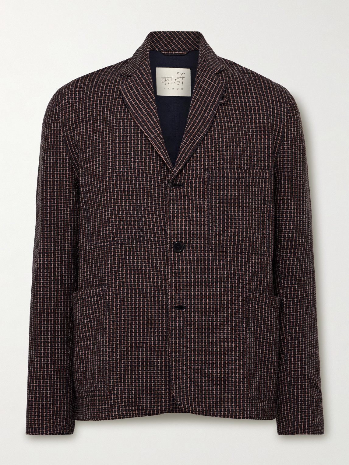 Kardo Somesh Checked Cotton Blazer In Brown