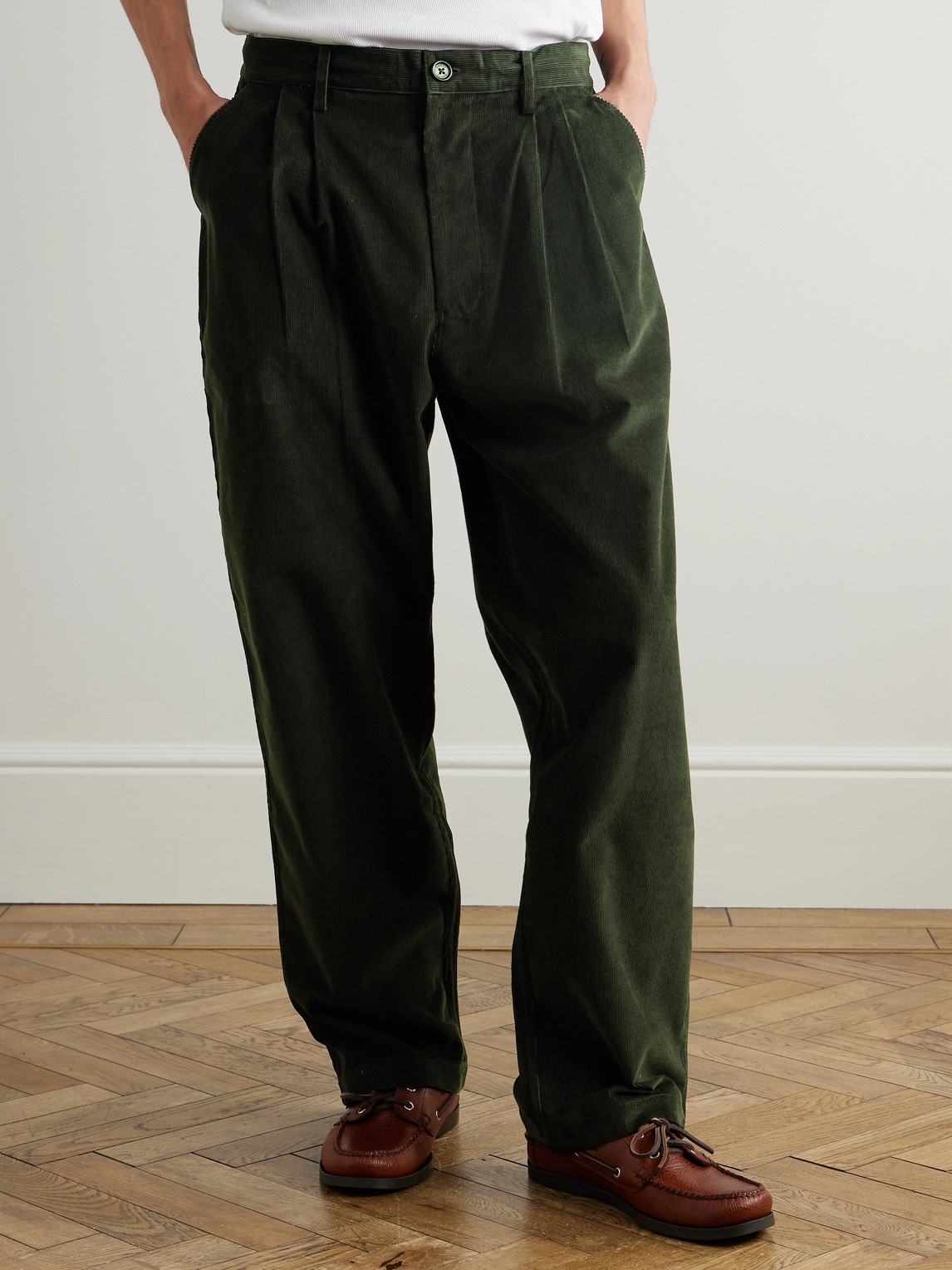 Kardo Antonio Straight-leg Embroidered Cotton-corduroy Trousers In Blue