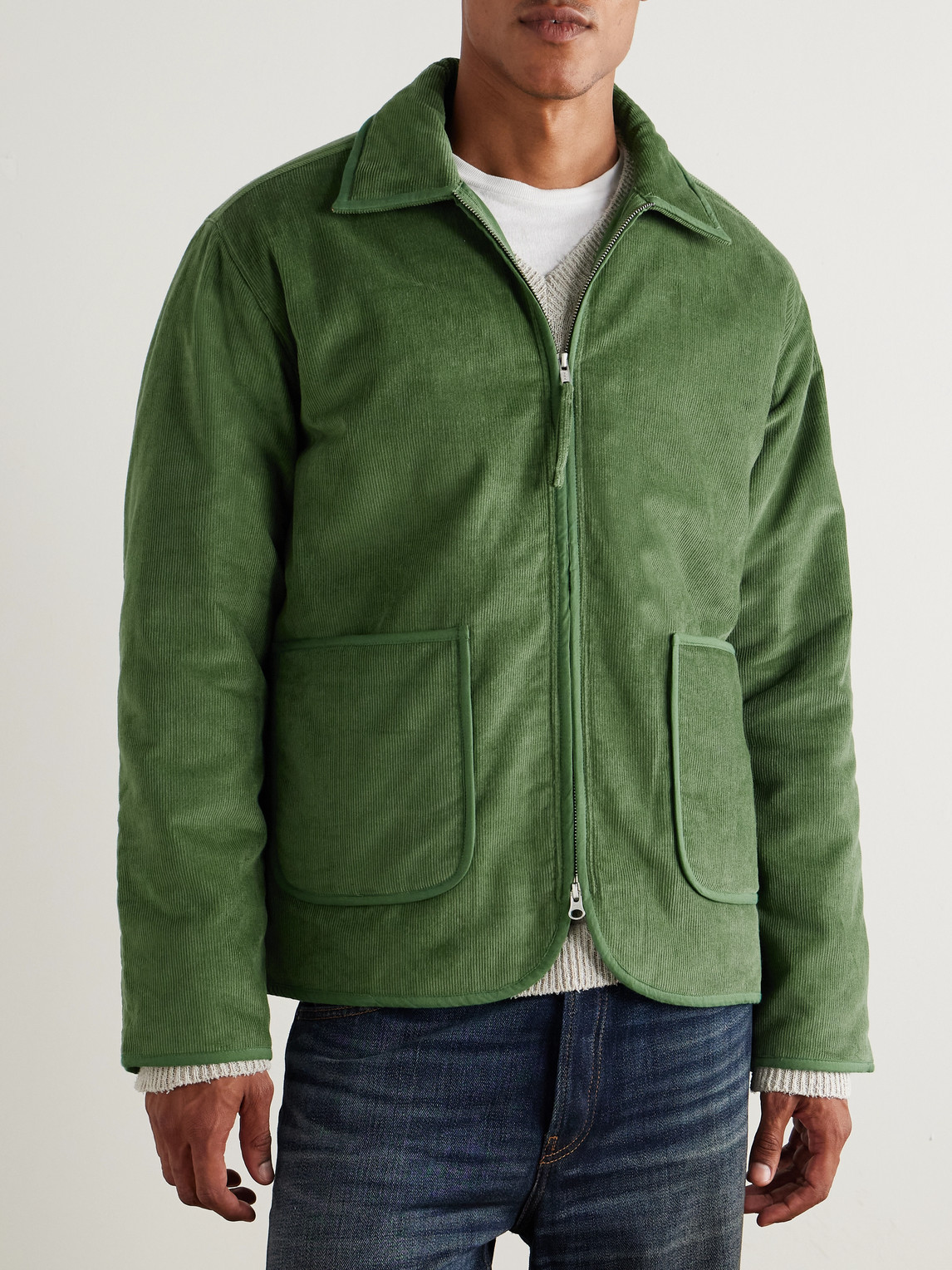  Kardo - Paiwand Studio Amardeep Embroidered Cotton-herringbone Jacket - Men - Green - S 