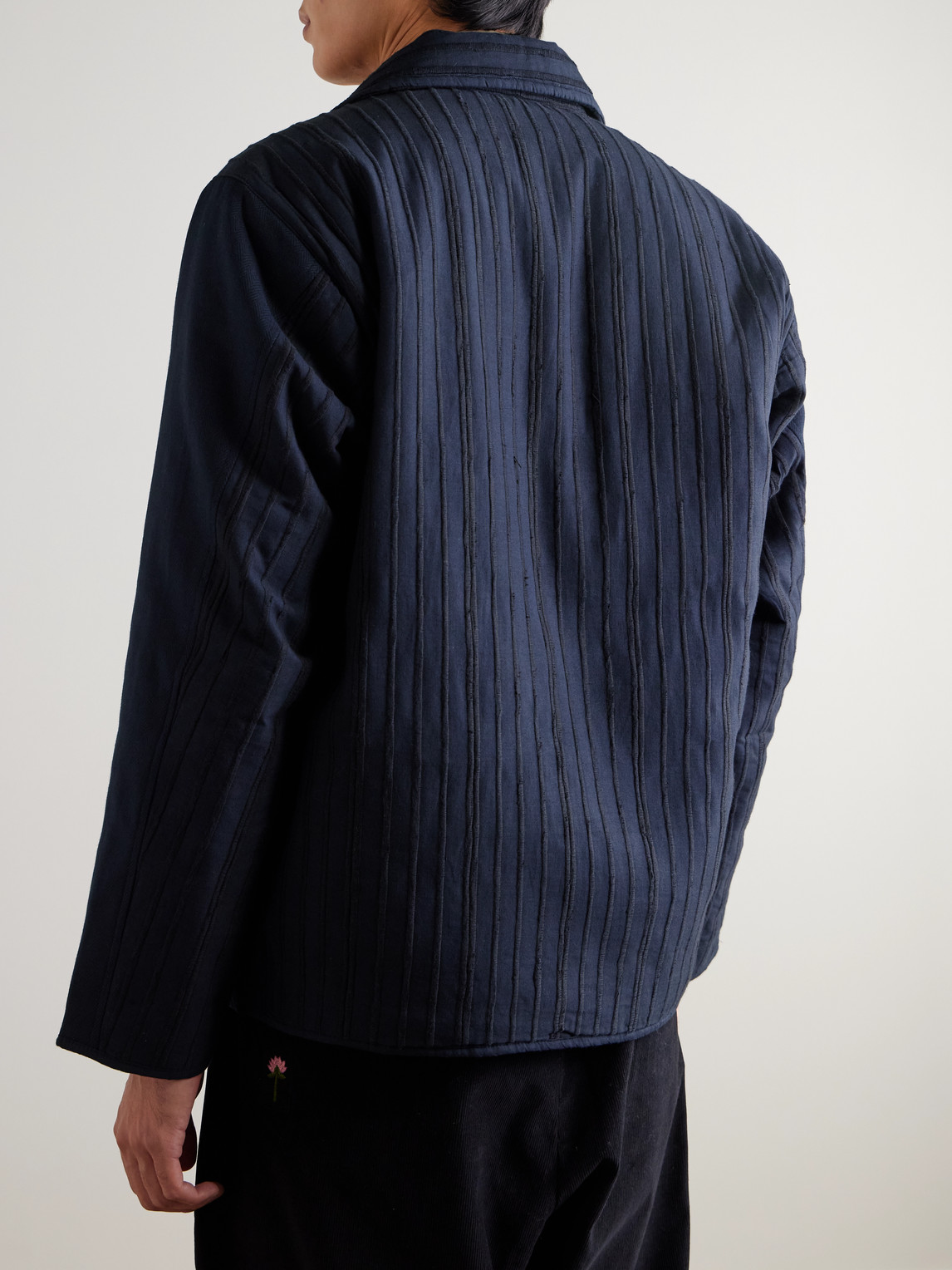  Kardo - Amardeep Embroidered Cotton-herringbone Jacket - Men - Blue - S 