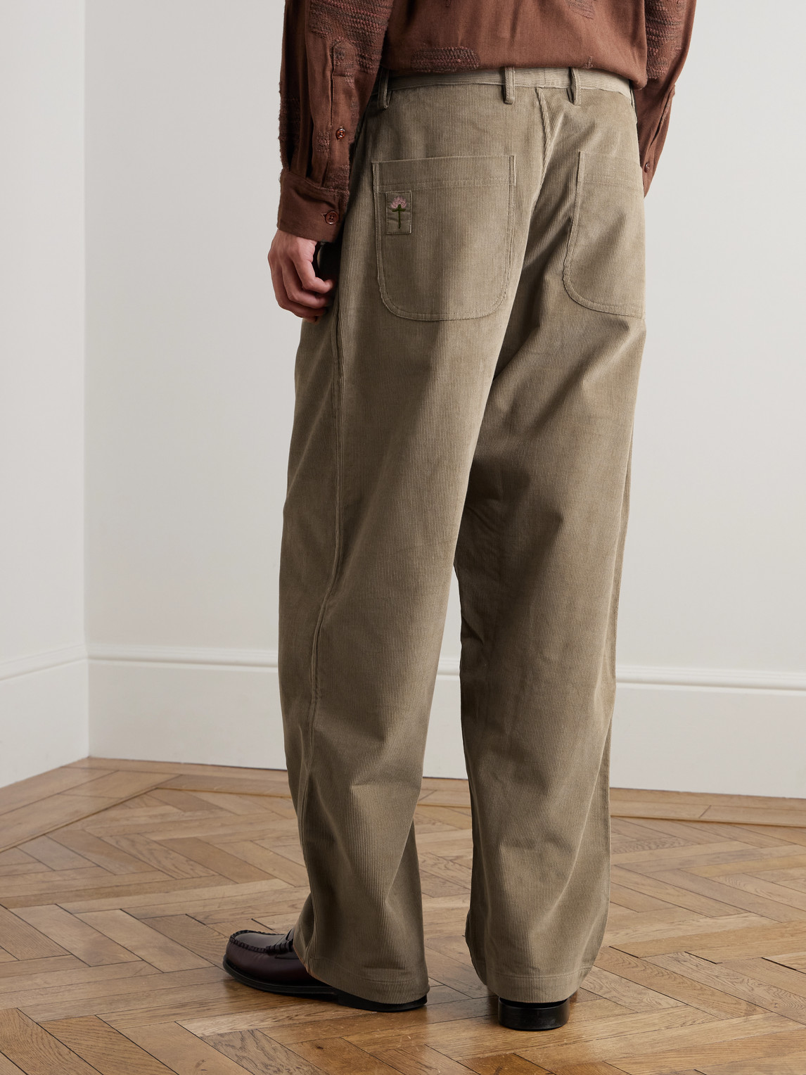 Kardo Antonio Straight-leg Cotton-corduroy Trousers In Brown