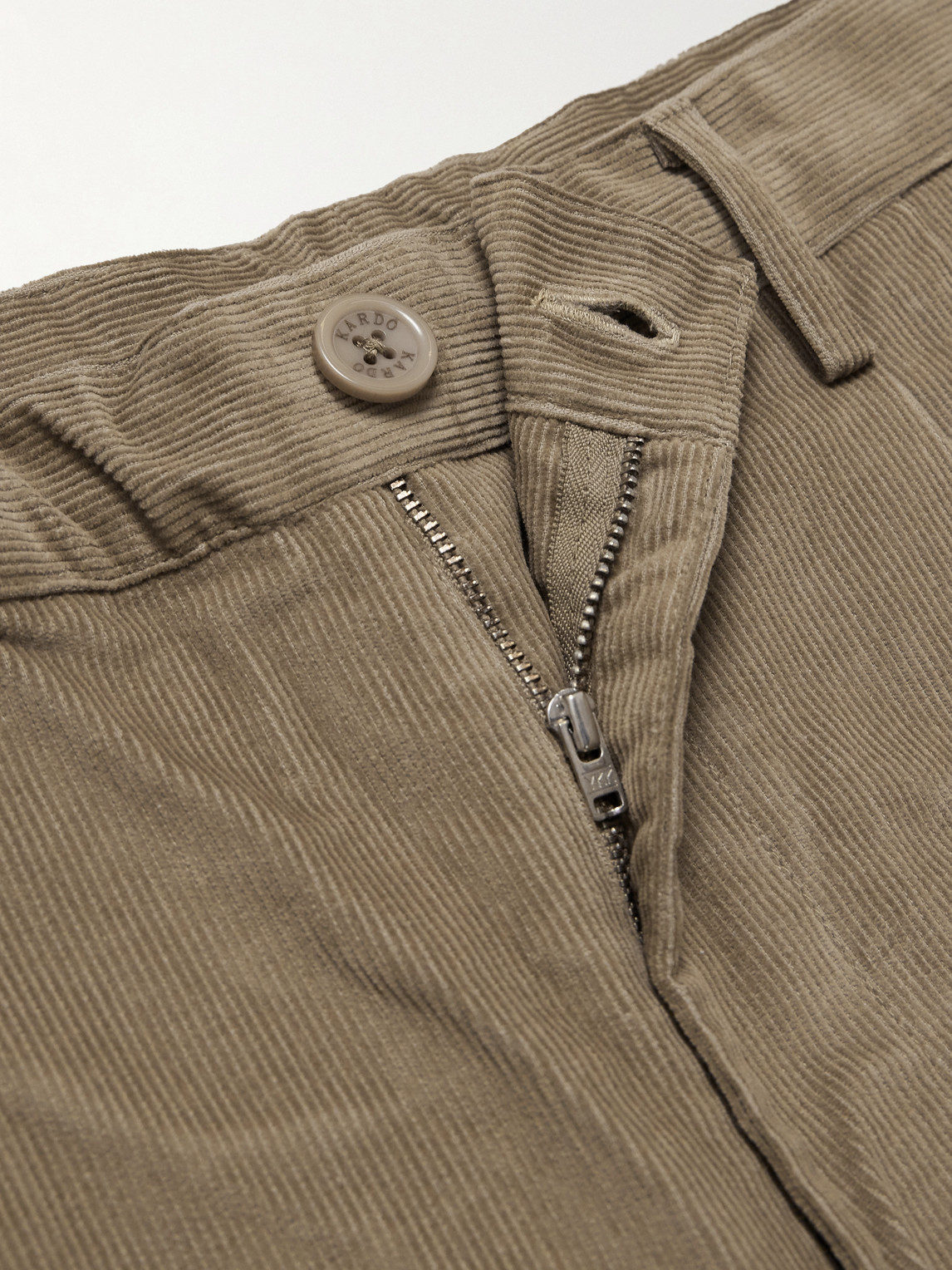 Kardo Antonio Straight-leg Cotton-corduroy Trousers In Brown