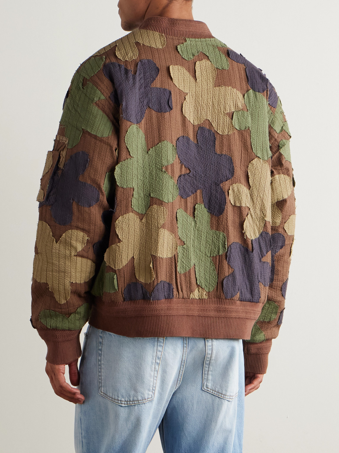  Kardo - Max Embroidered Appliquéd Cotton-seersucker Bomber Jacket - Men - Green - M 