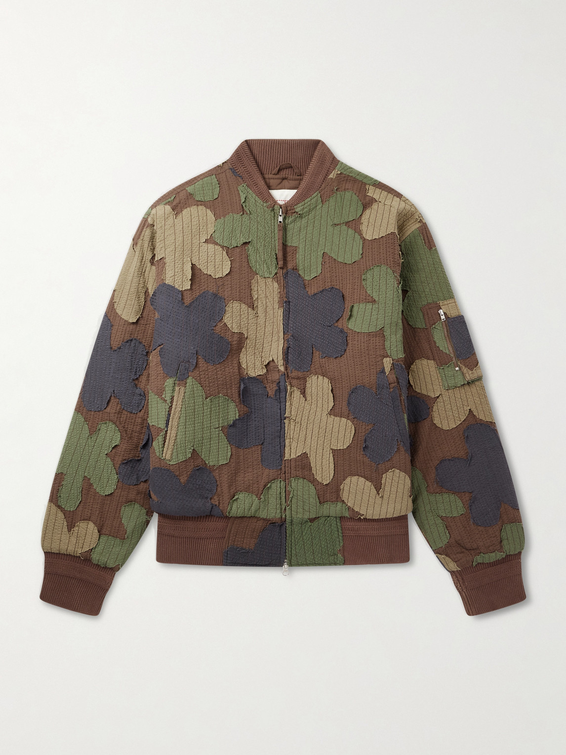 Kardo – Max Embroidered Appliquéd Cotton-Seersucker Bomber Jacket