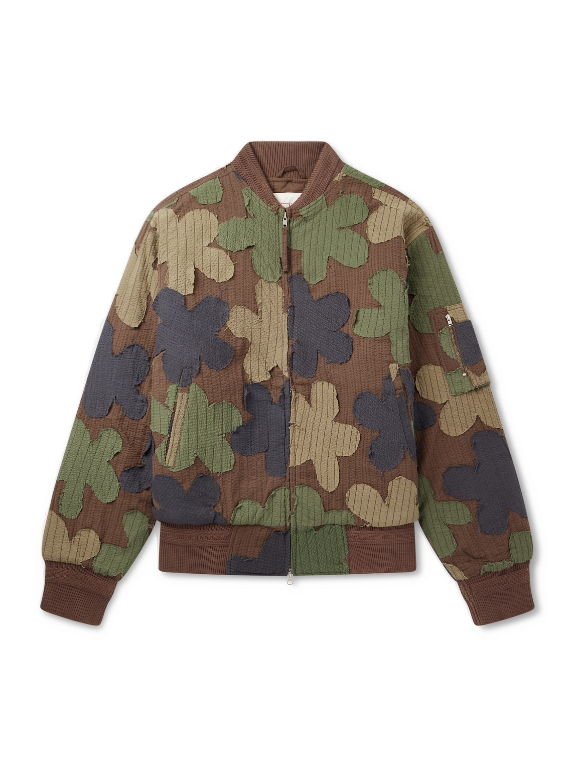 Kardo Max Embroidered Appliquéd Cotton-seersucker Bomber Jacket In Multi
