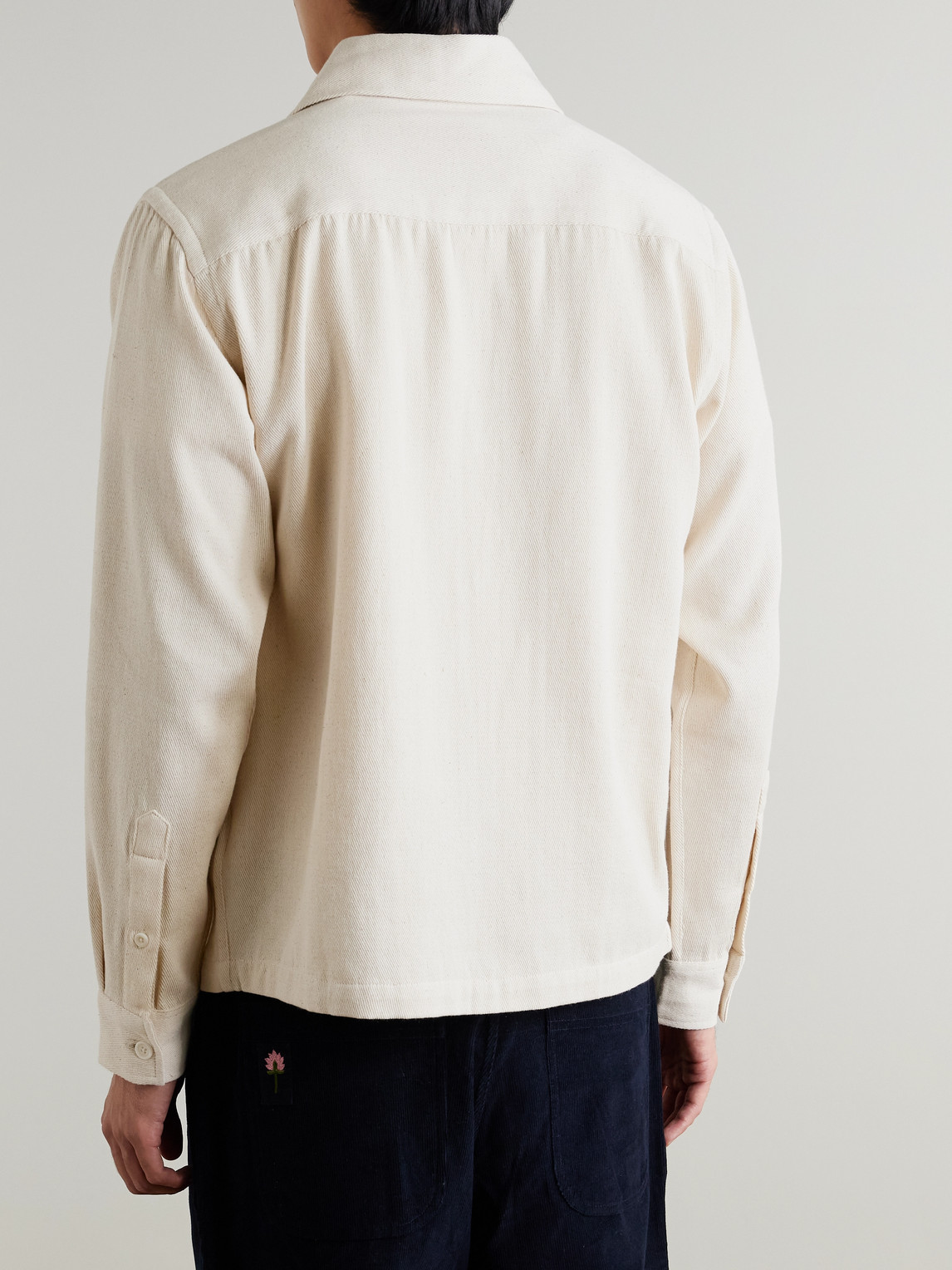  Kardo - Martin Embroidered Cotton-twill Shirt - Men - Neutrals - Xl 