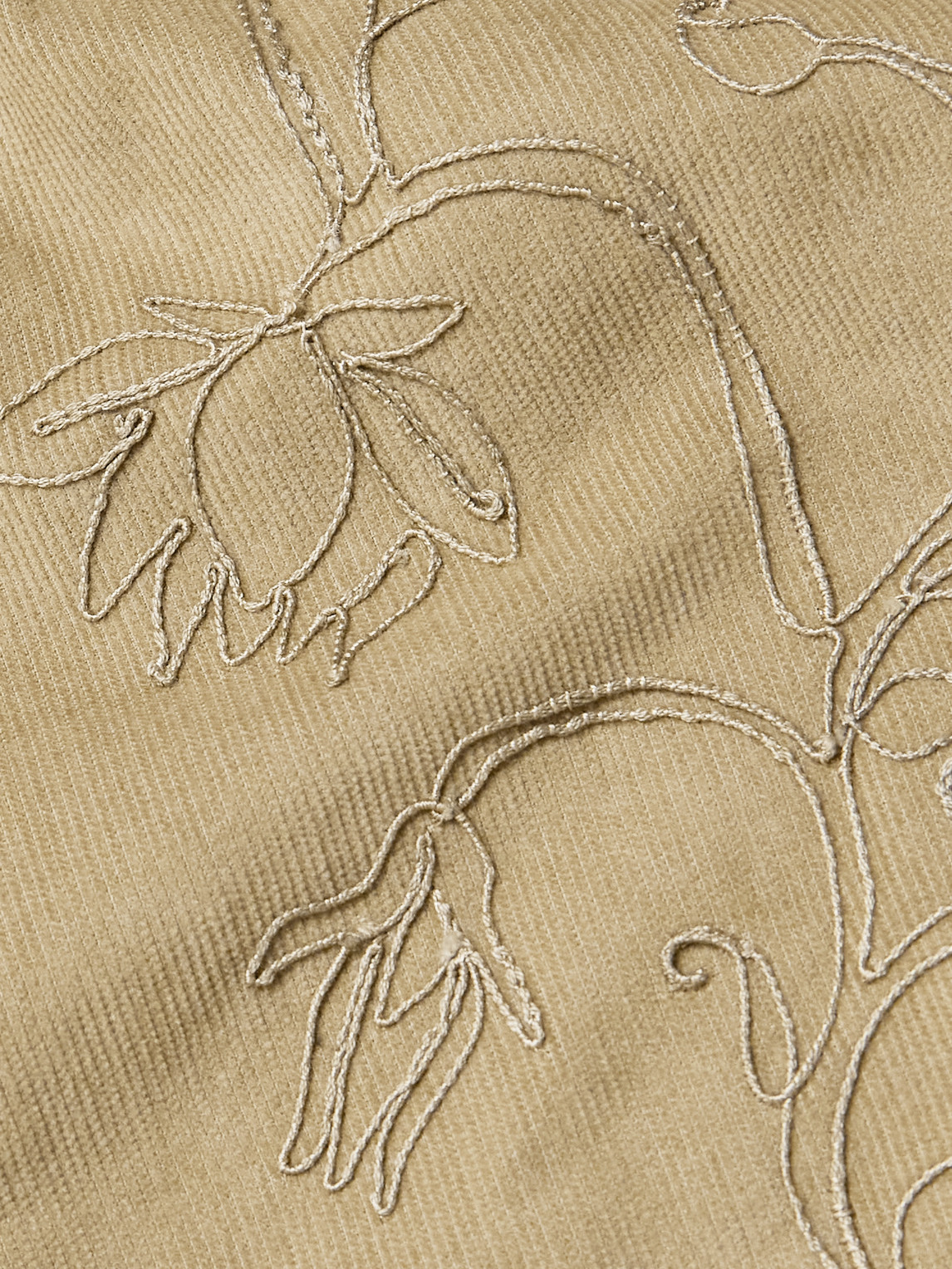 Kardo Chintan Embroidered Cotton Shirt In Brown