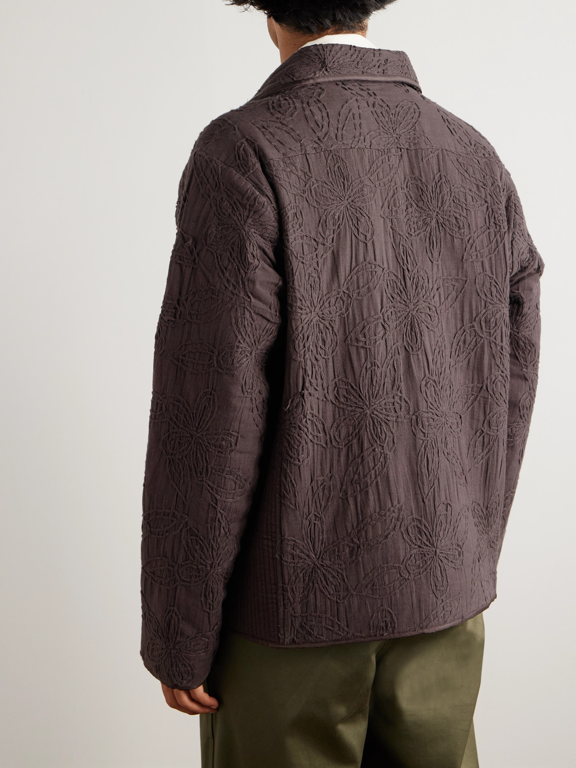  Kardo - Wynton Embroidered Cotton And Hemp-blend Overshirt - Men - Brown - S 