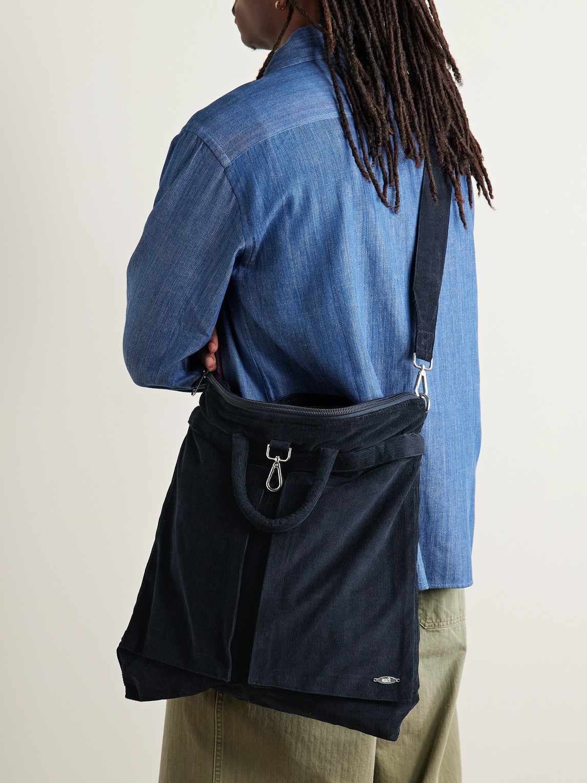 Kardo Organic Cotton-corduroy Tote In Blue