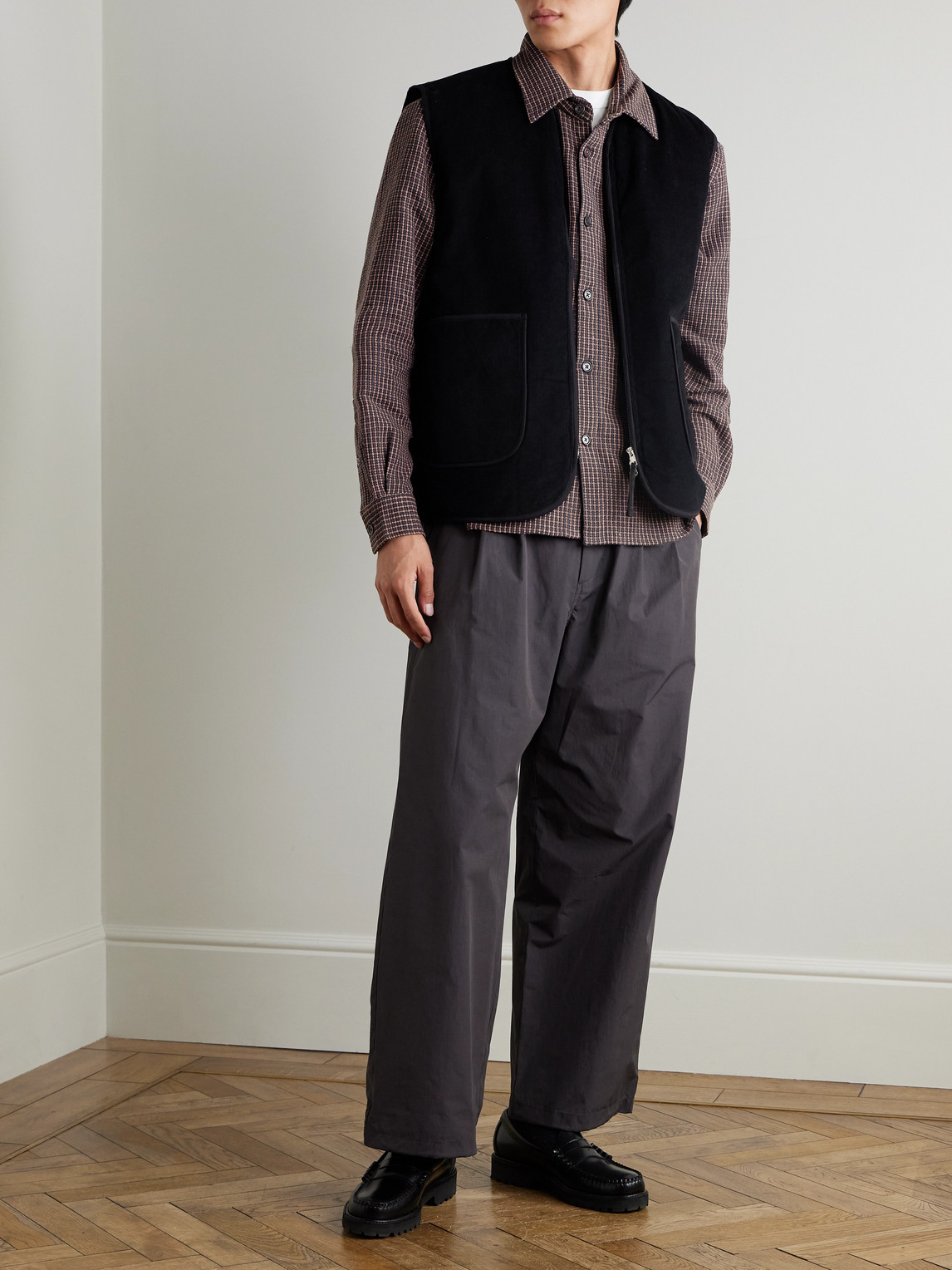 Kardo Chota Embroidered Cotton-corduroy Gilet In Black